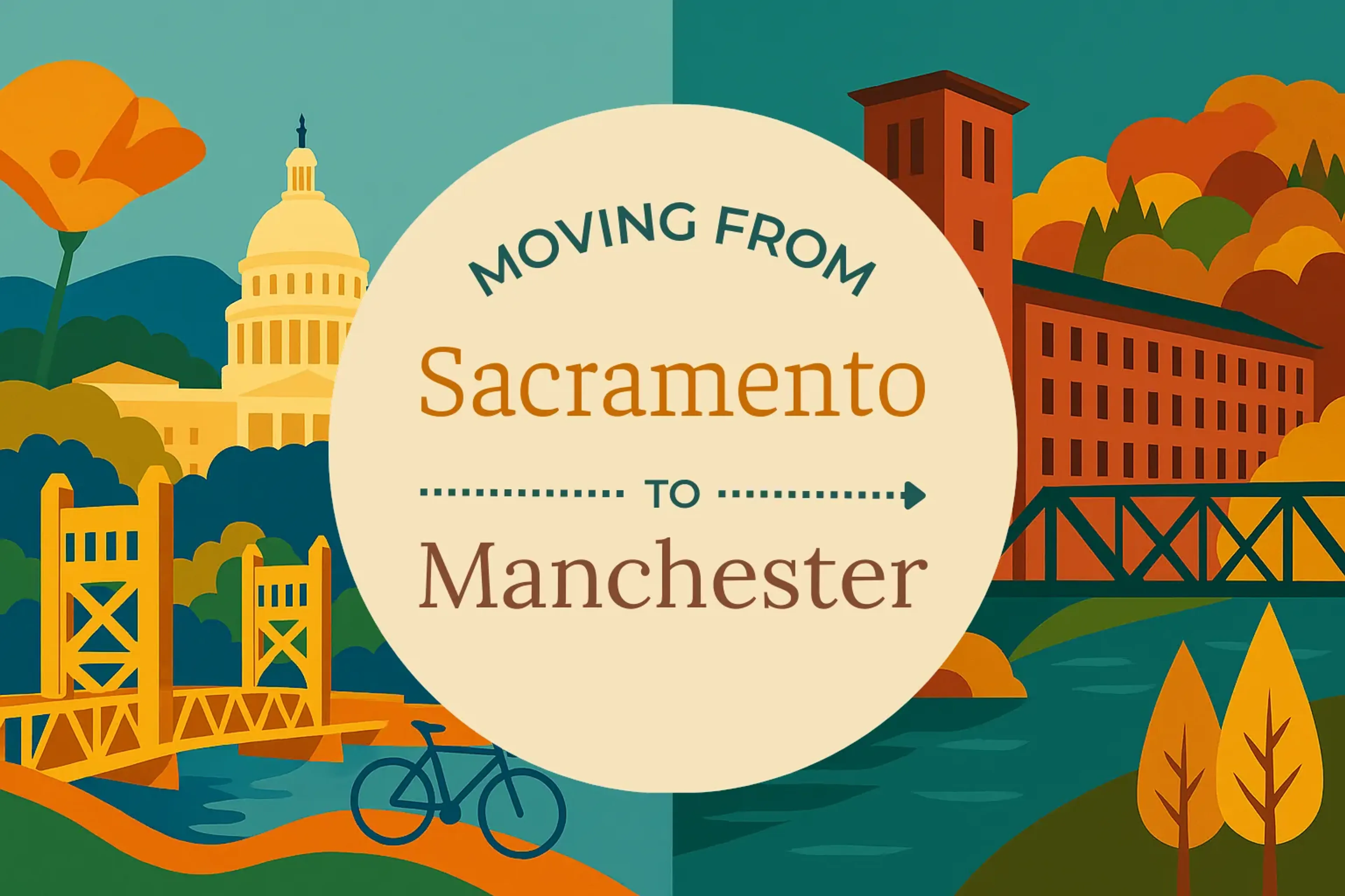 Side-by-side comparison of Sacramento to Manchester moving companies
