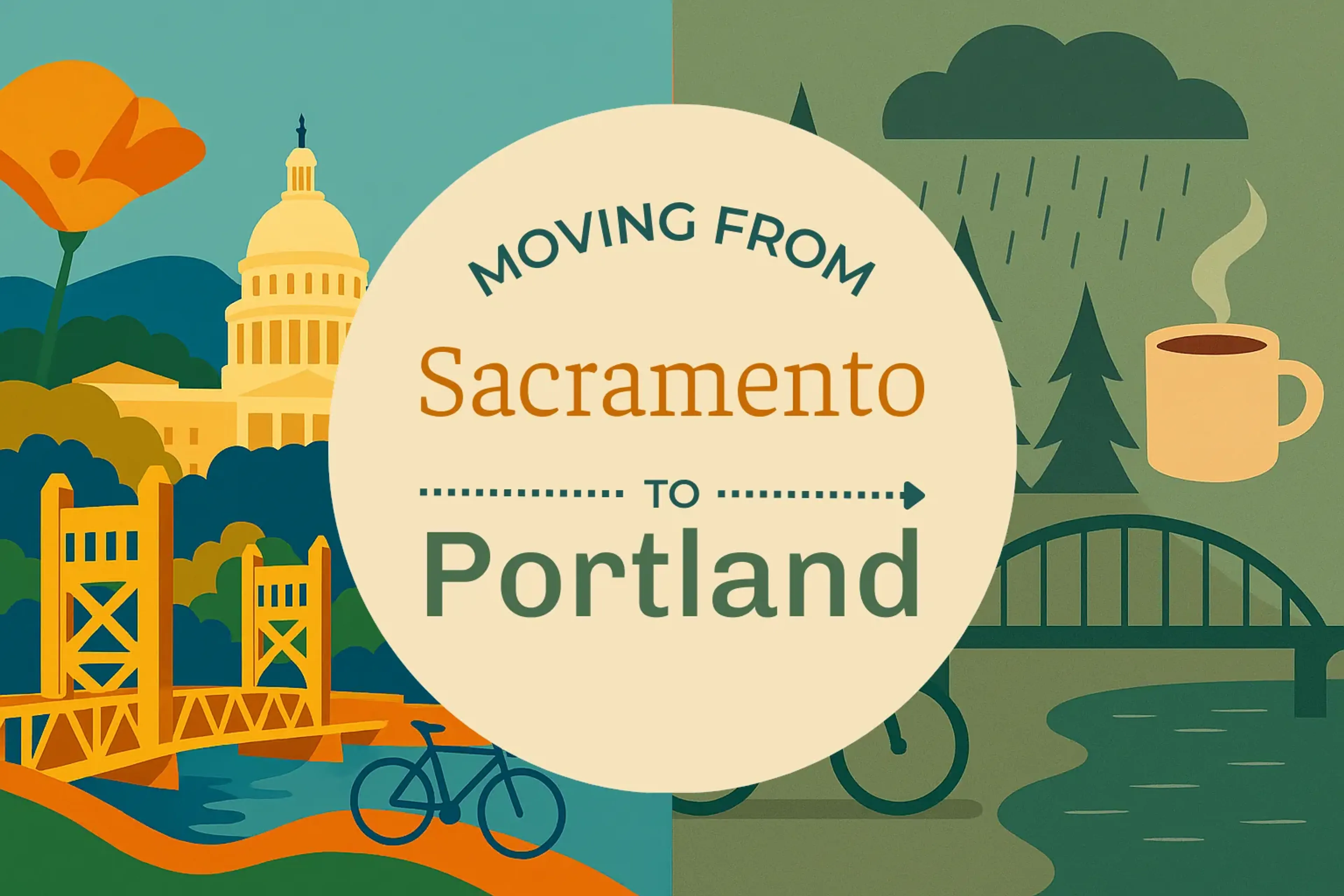 Side-by-side comparison of Sacramento to Portland moving companies