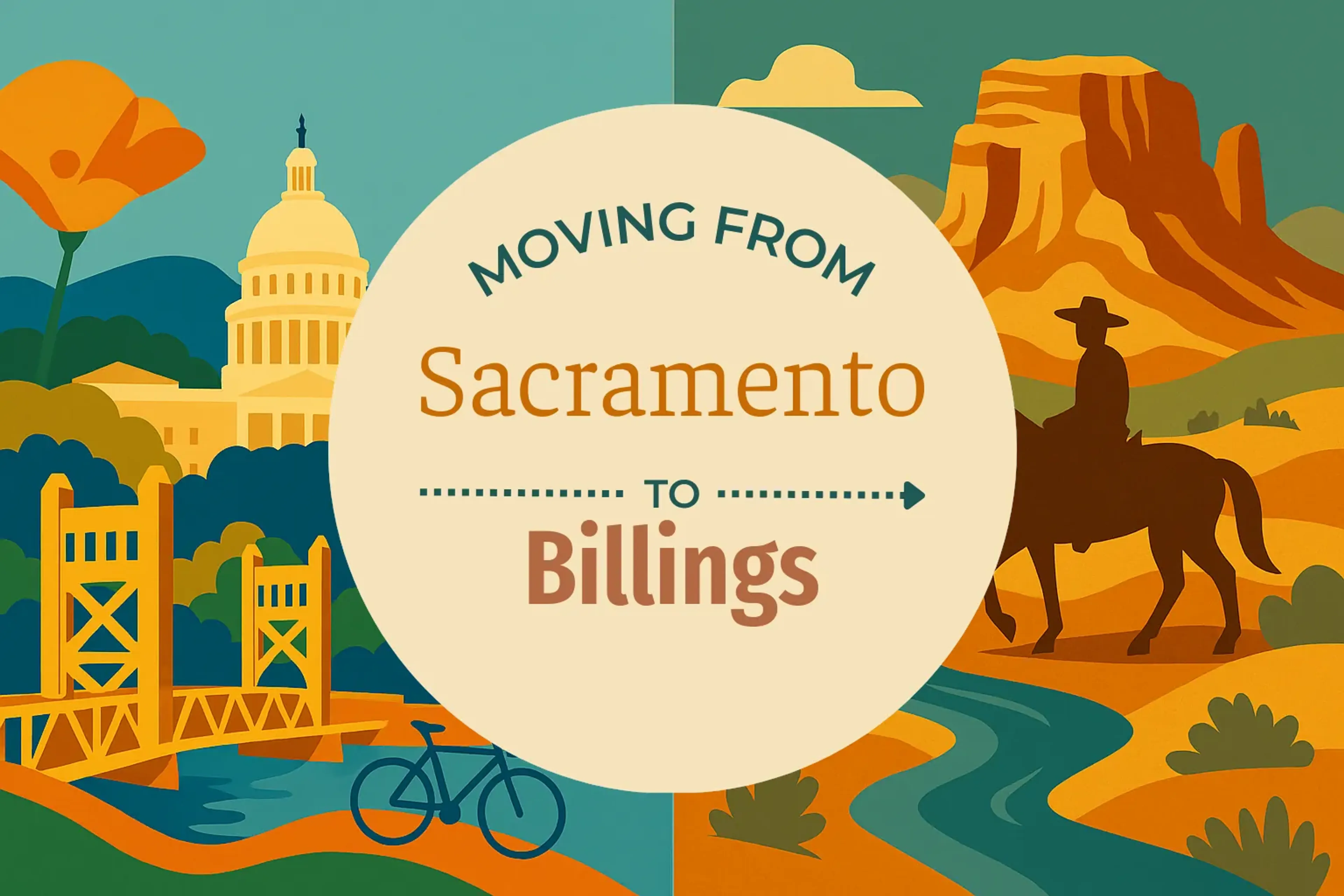 Side-by-side comparison of Sacramento to Billings moving companies