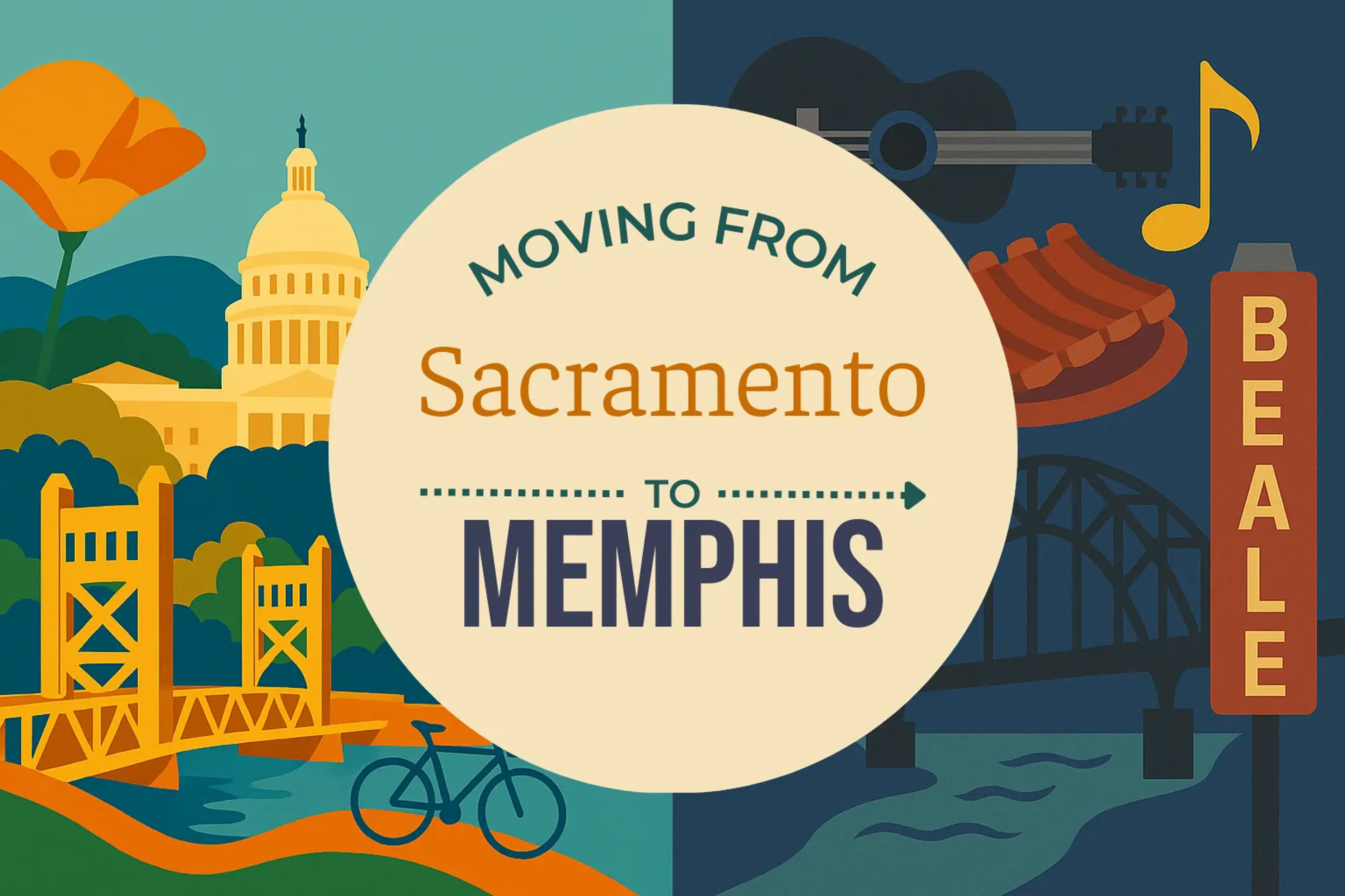 Side-by-side comparison of Sacramento to Memphis moving companies