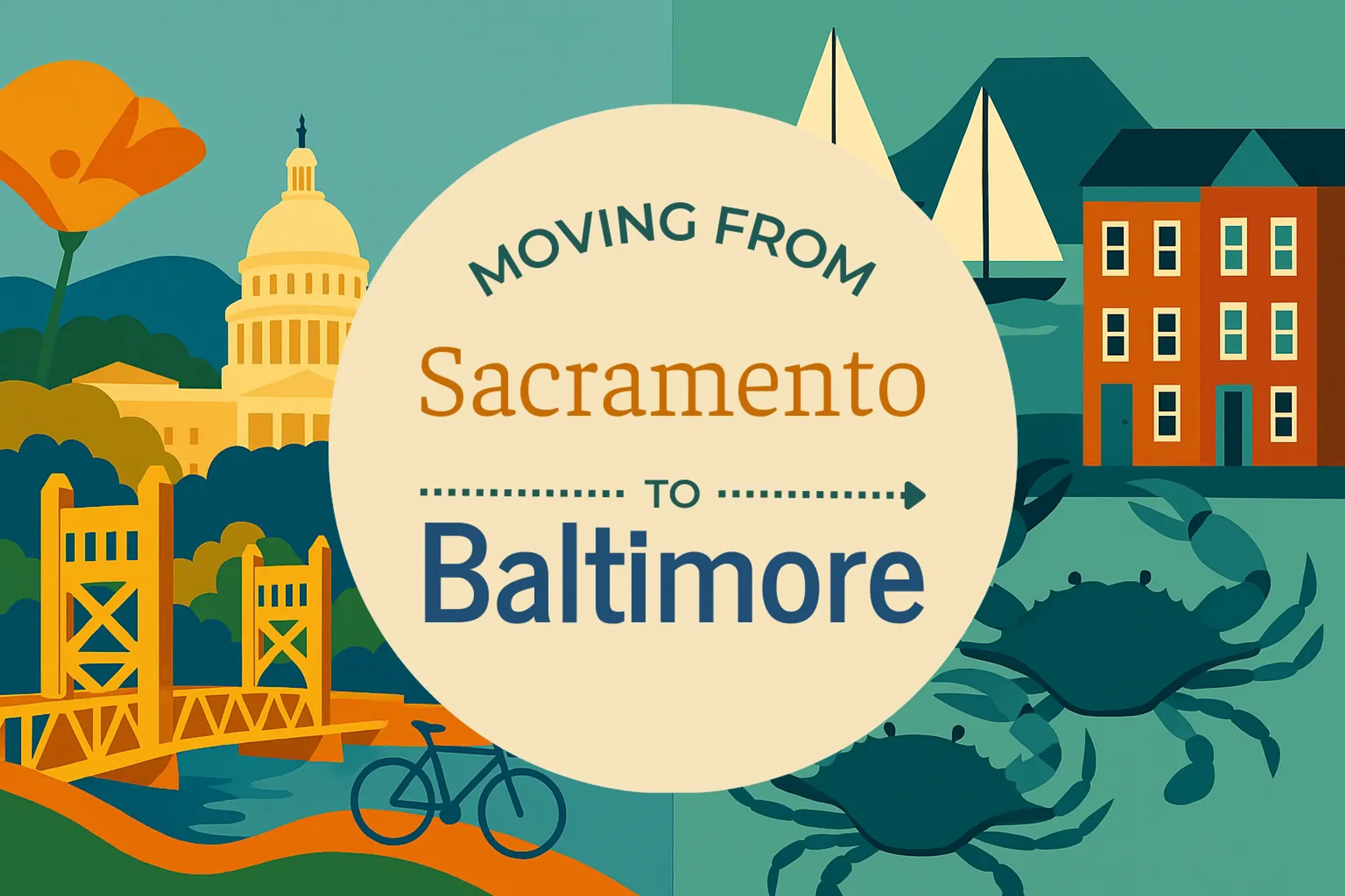 Side-by-side comparison of Sacramento to Baltimore moving companies