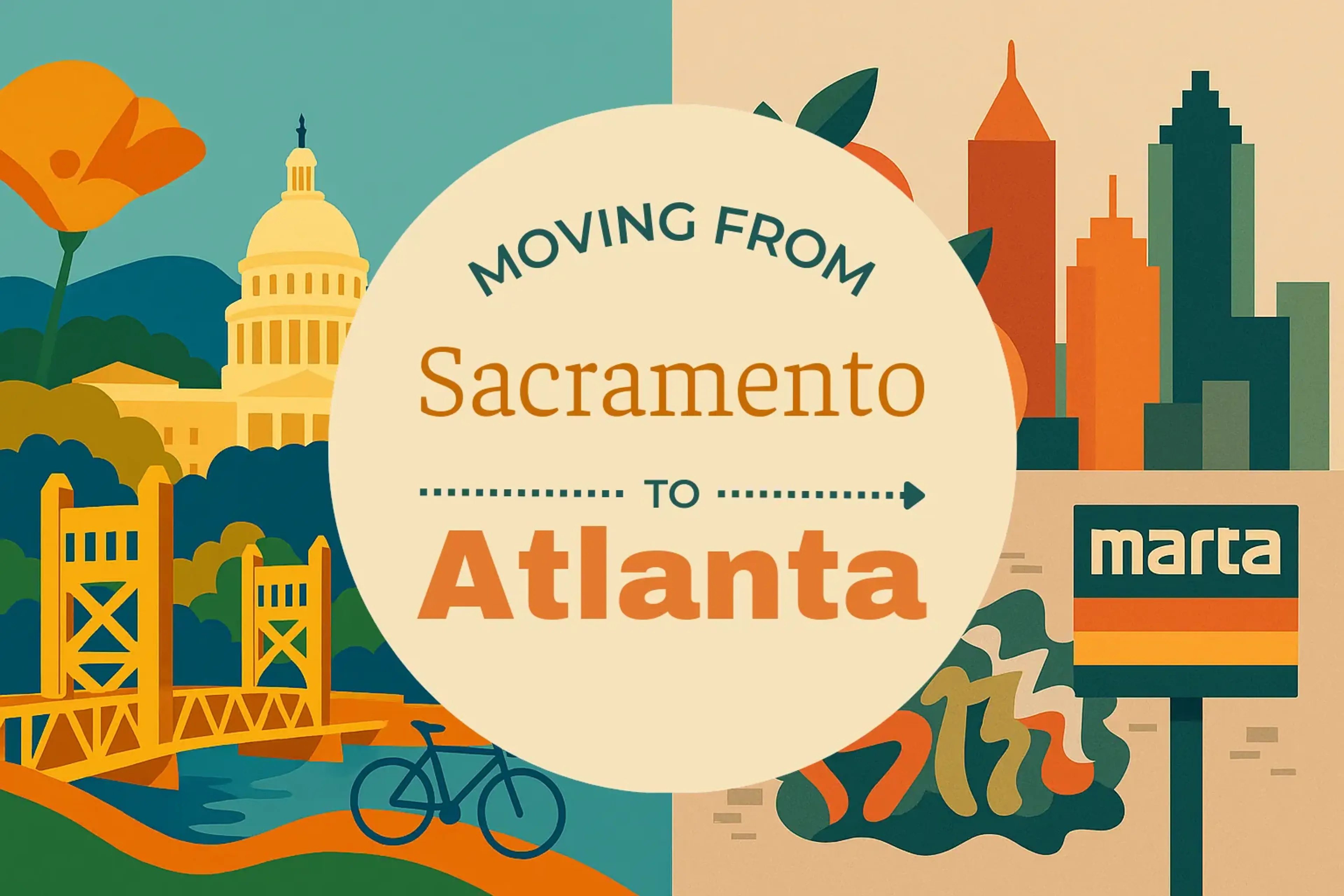 Side-by-side comparison of Sacramento to Atlanta moving companies