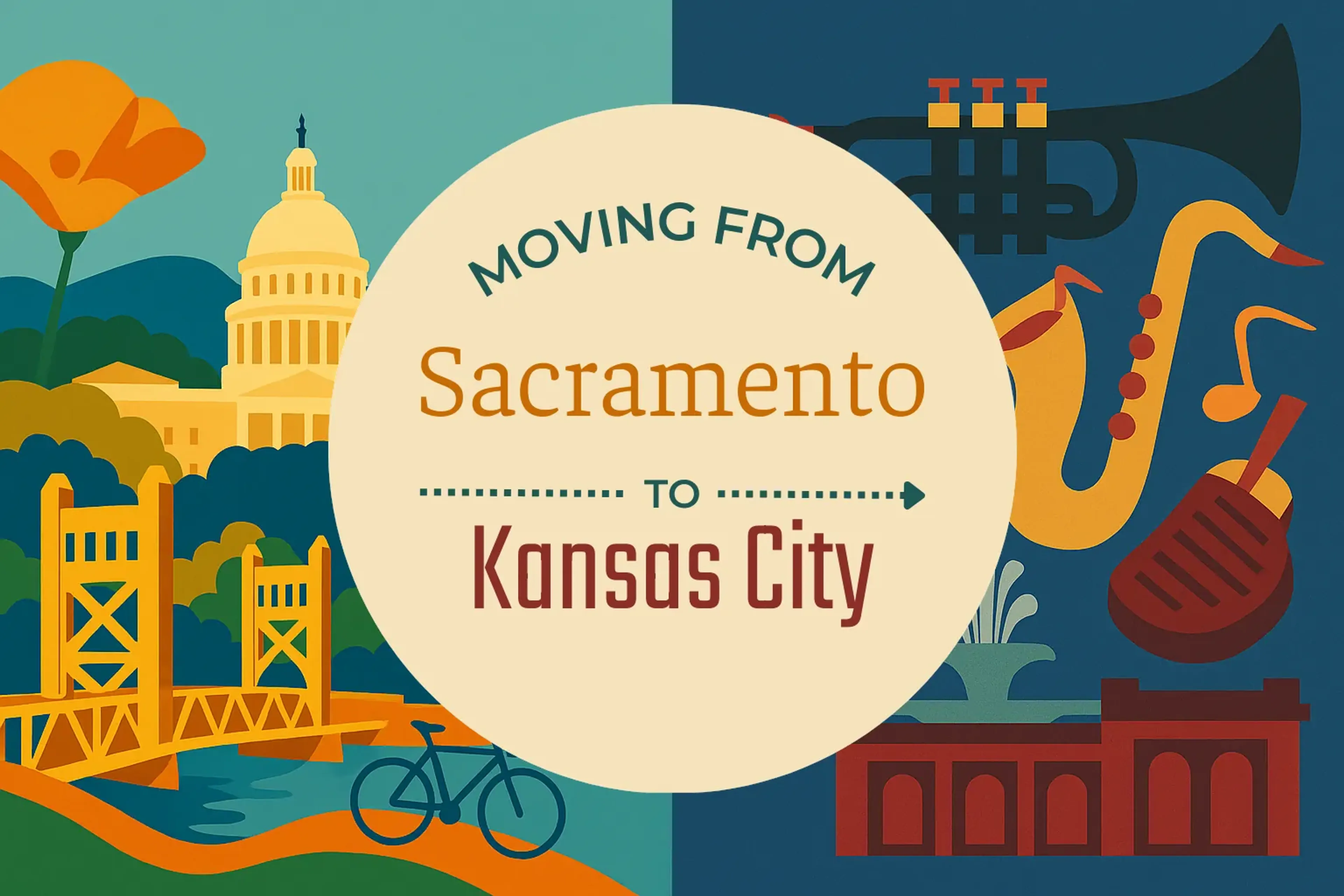 Side-by-side comparison of Sacramento to Kansas City moving companies