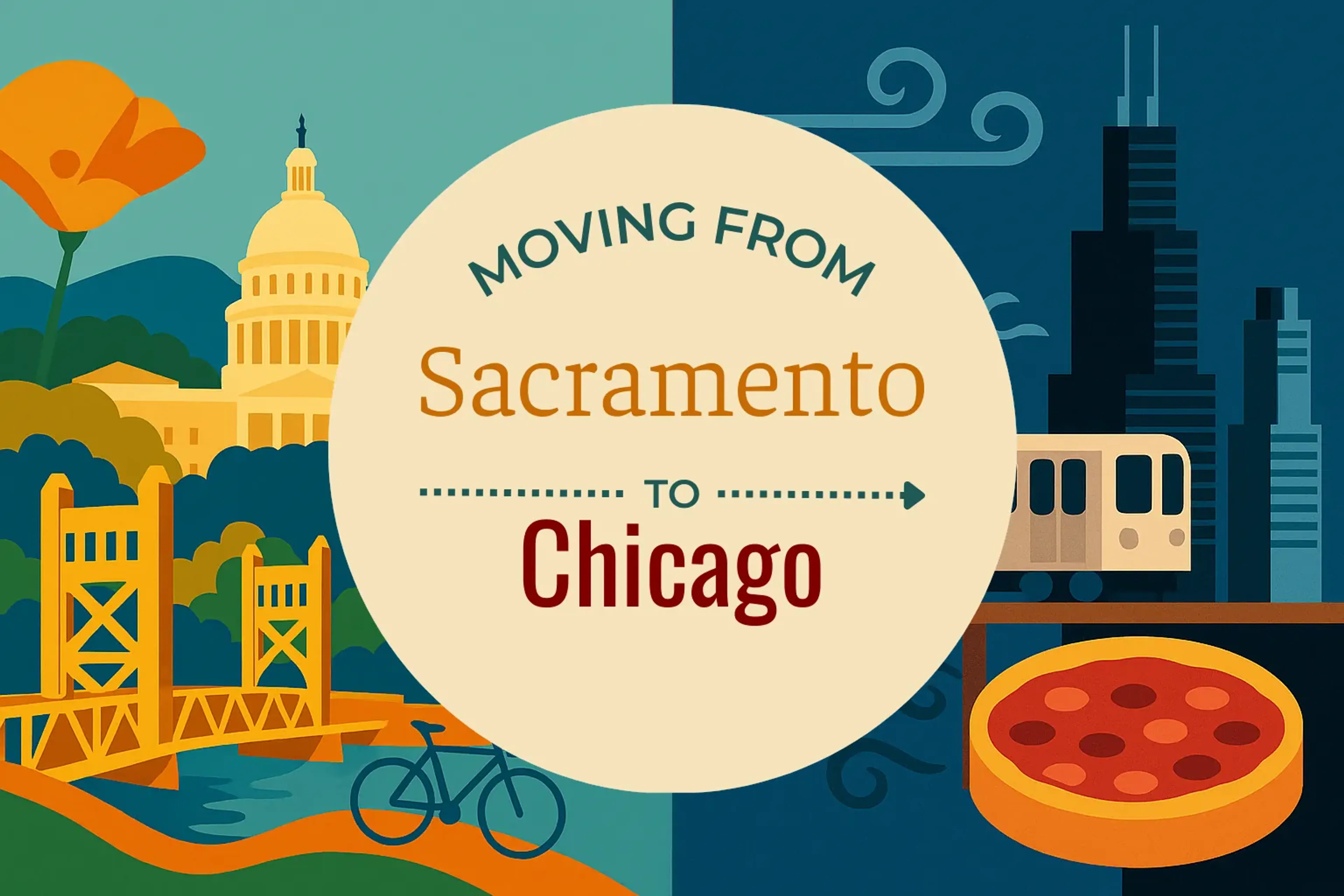 Side-by-side comparison of Sacramento to Chicago moving companies