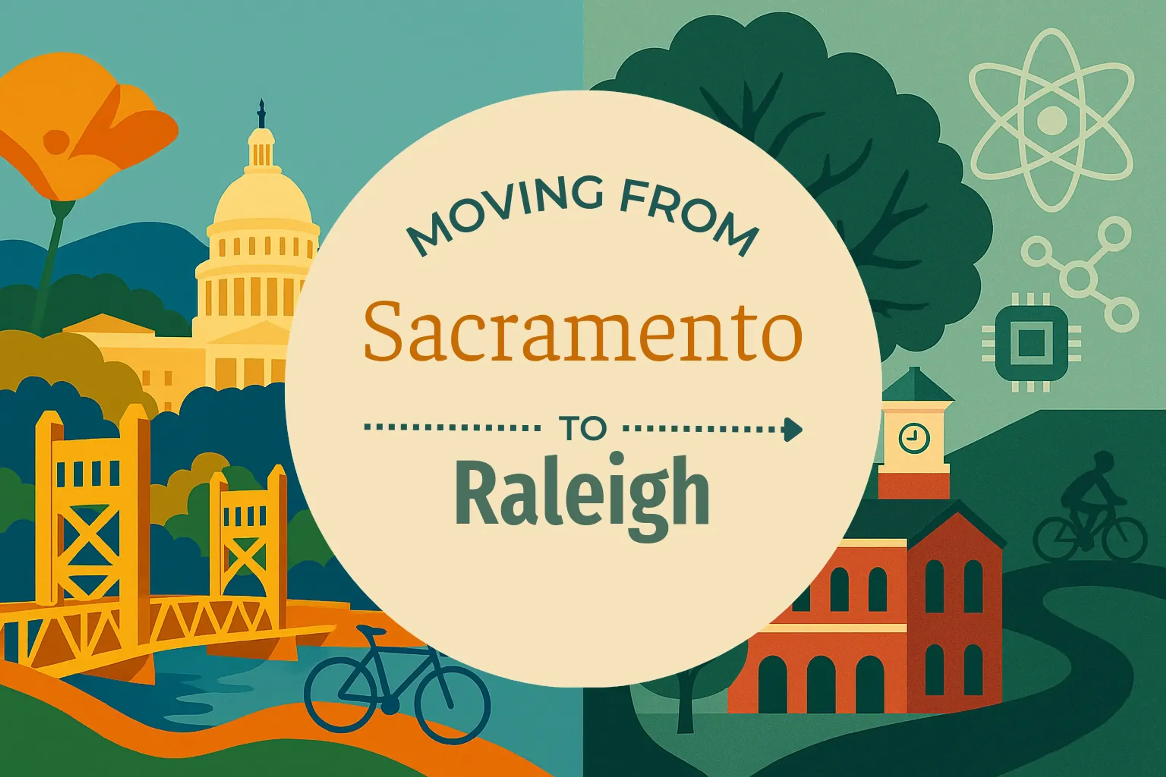 Side-by-side comparison of Sacramento to Raleigh moving companies