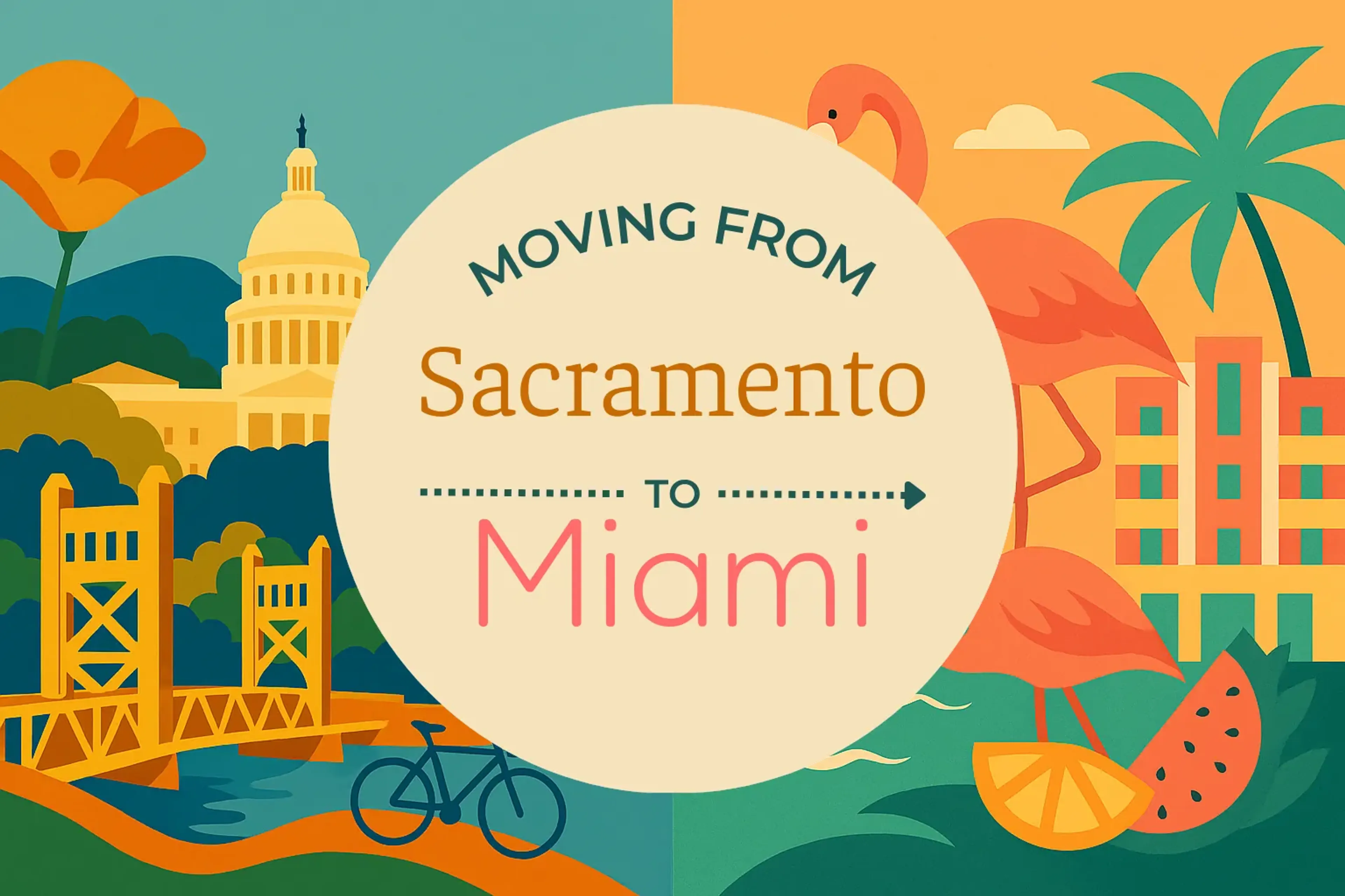 Side-by-side comparison of Sacramento to Miami moving companies