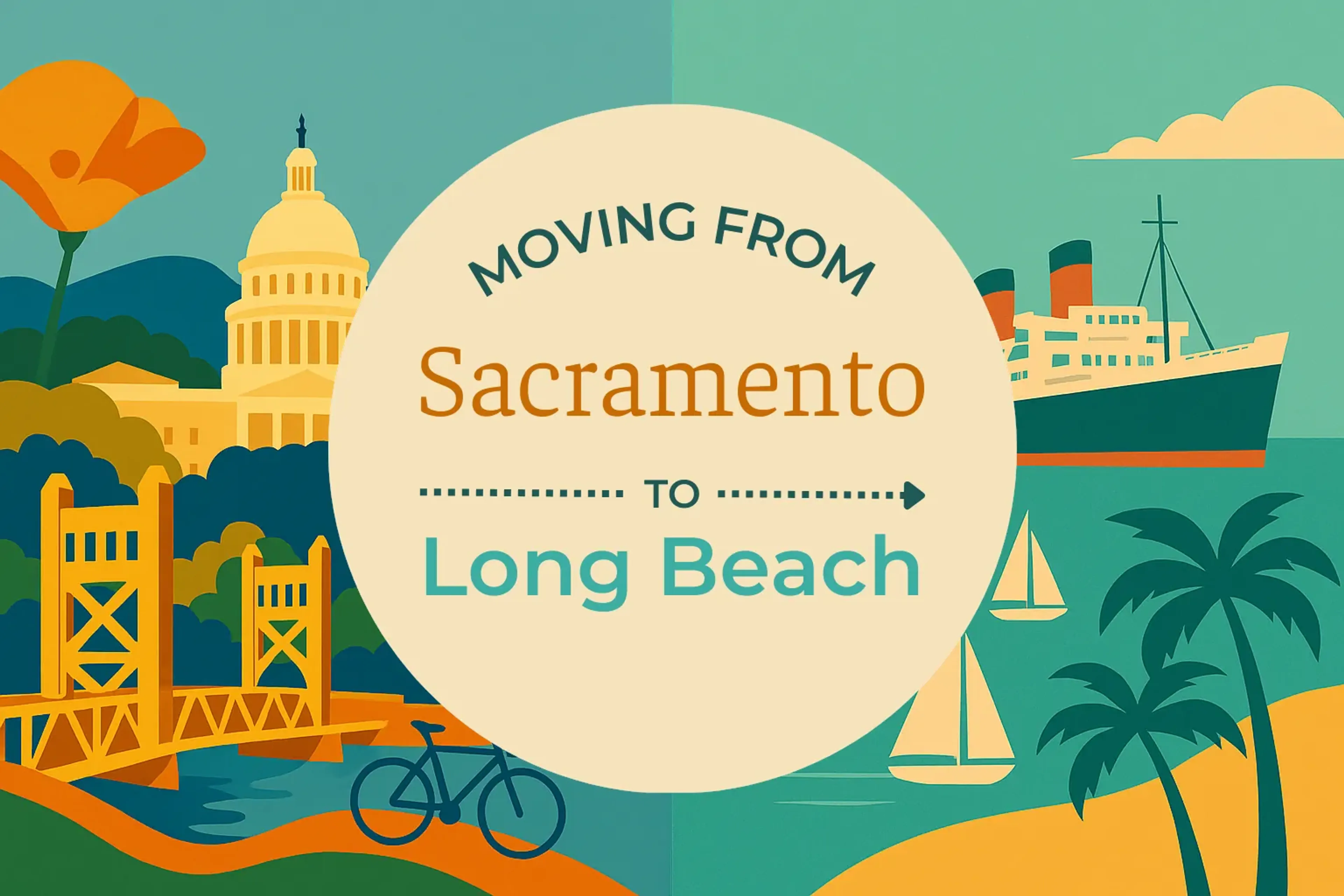 Side-by-side comparison of Sacramento to Long Beach moving companies
