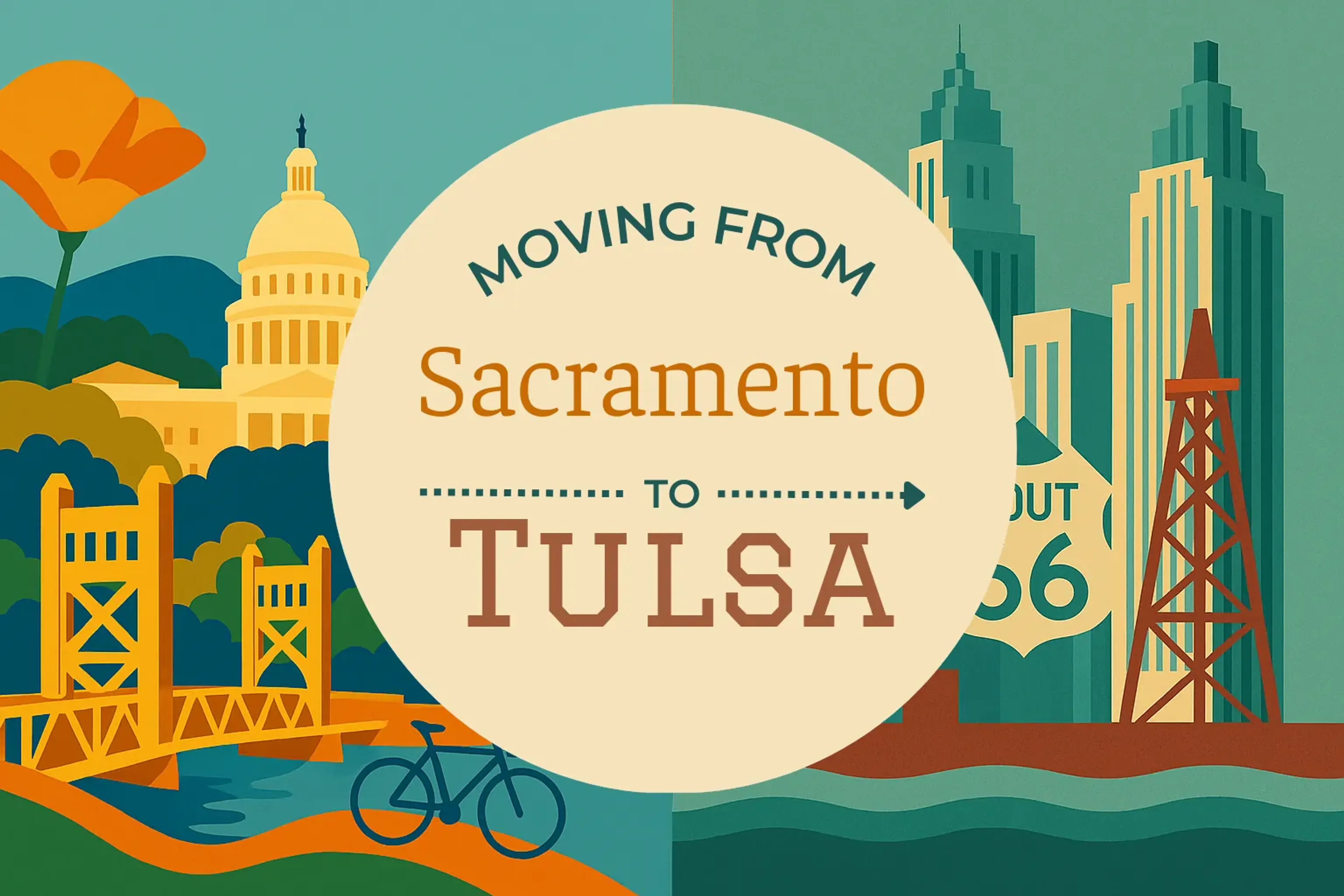 Side-by-side comparison of Sacramento to Tulsa moving companies