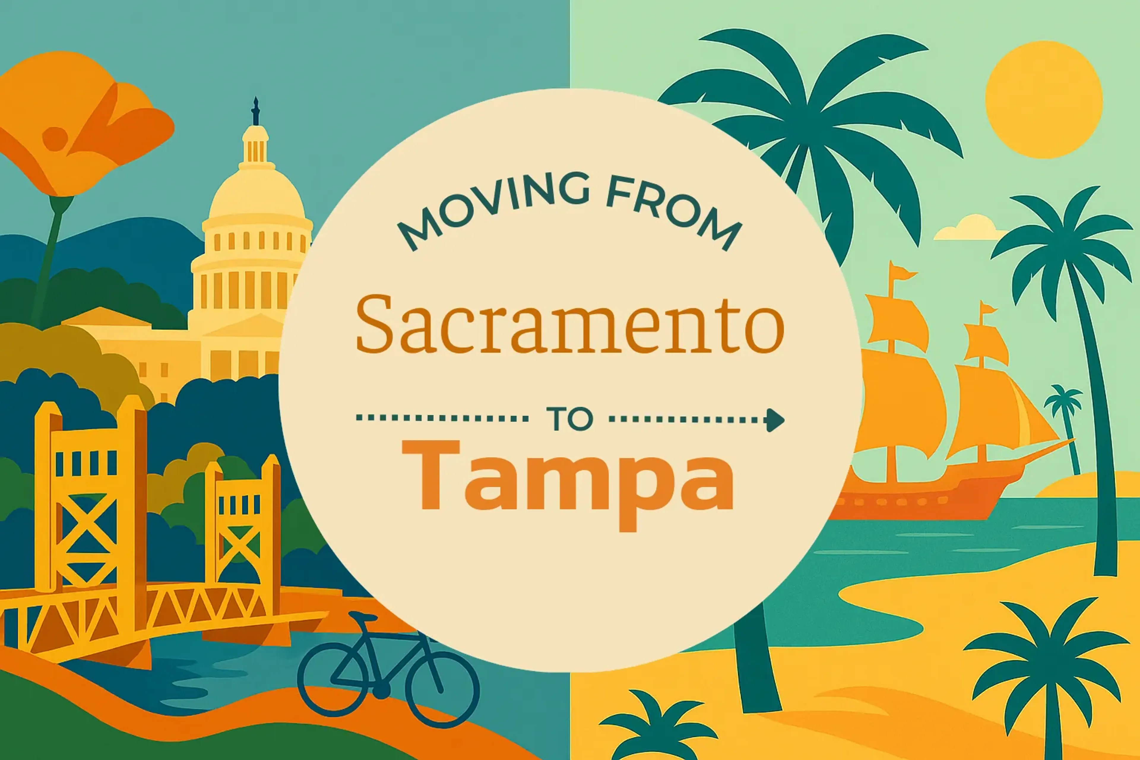 Side-by-side comparison of Sacramento to Tampa moving companies