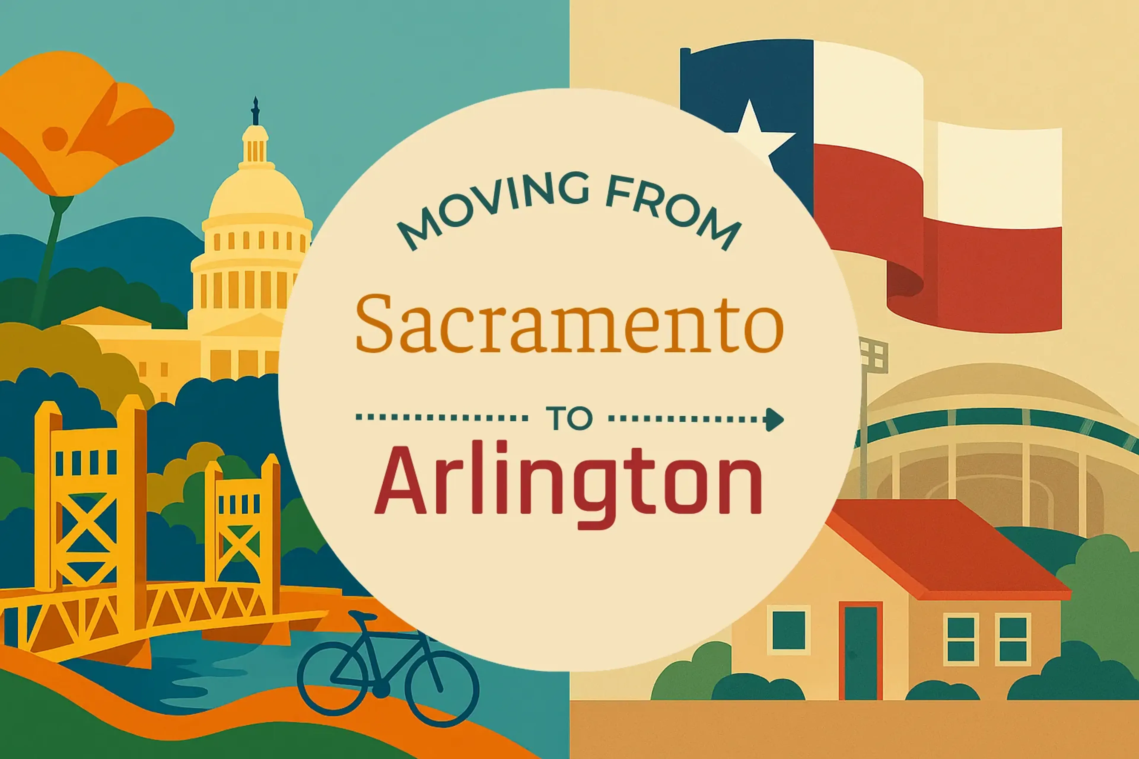Side-by-side comparison of Sacramento to Arlington moving companies