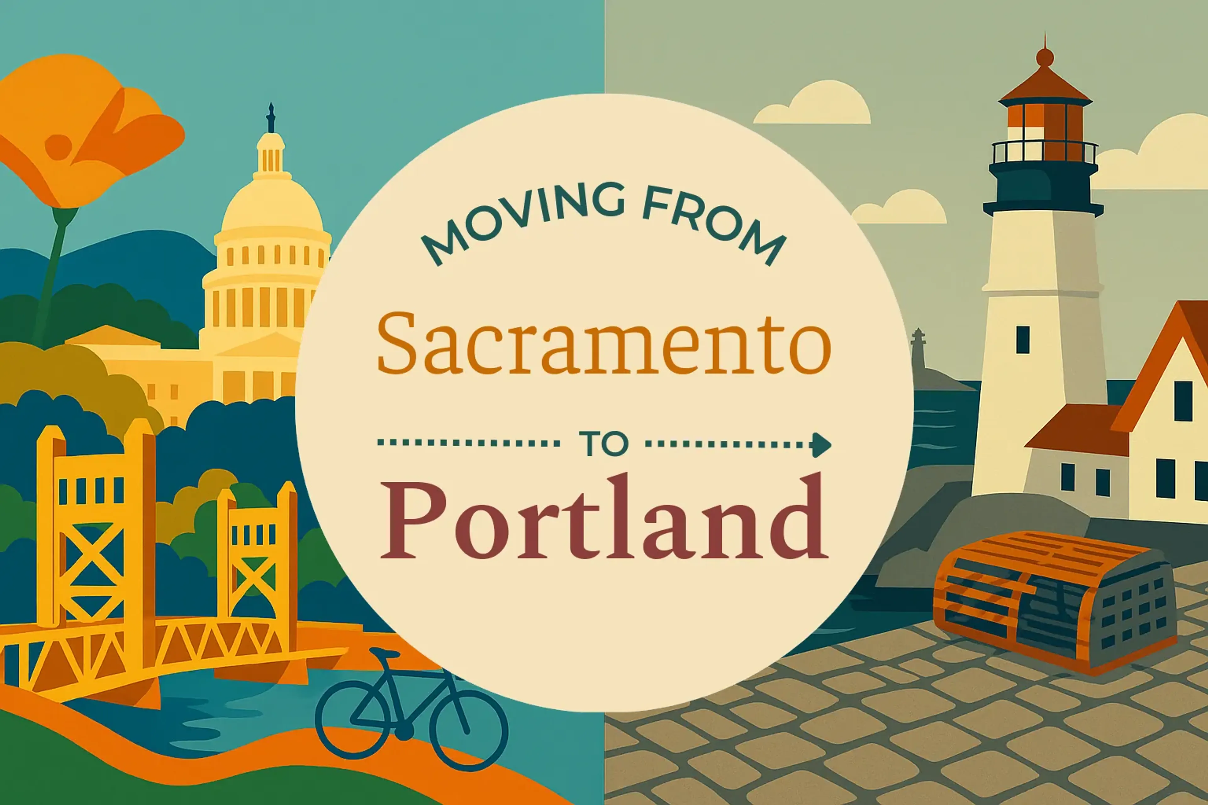 Side-by-side comparison of Sacramento to Portland moving companies