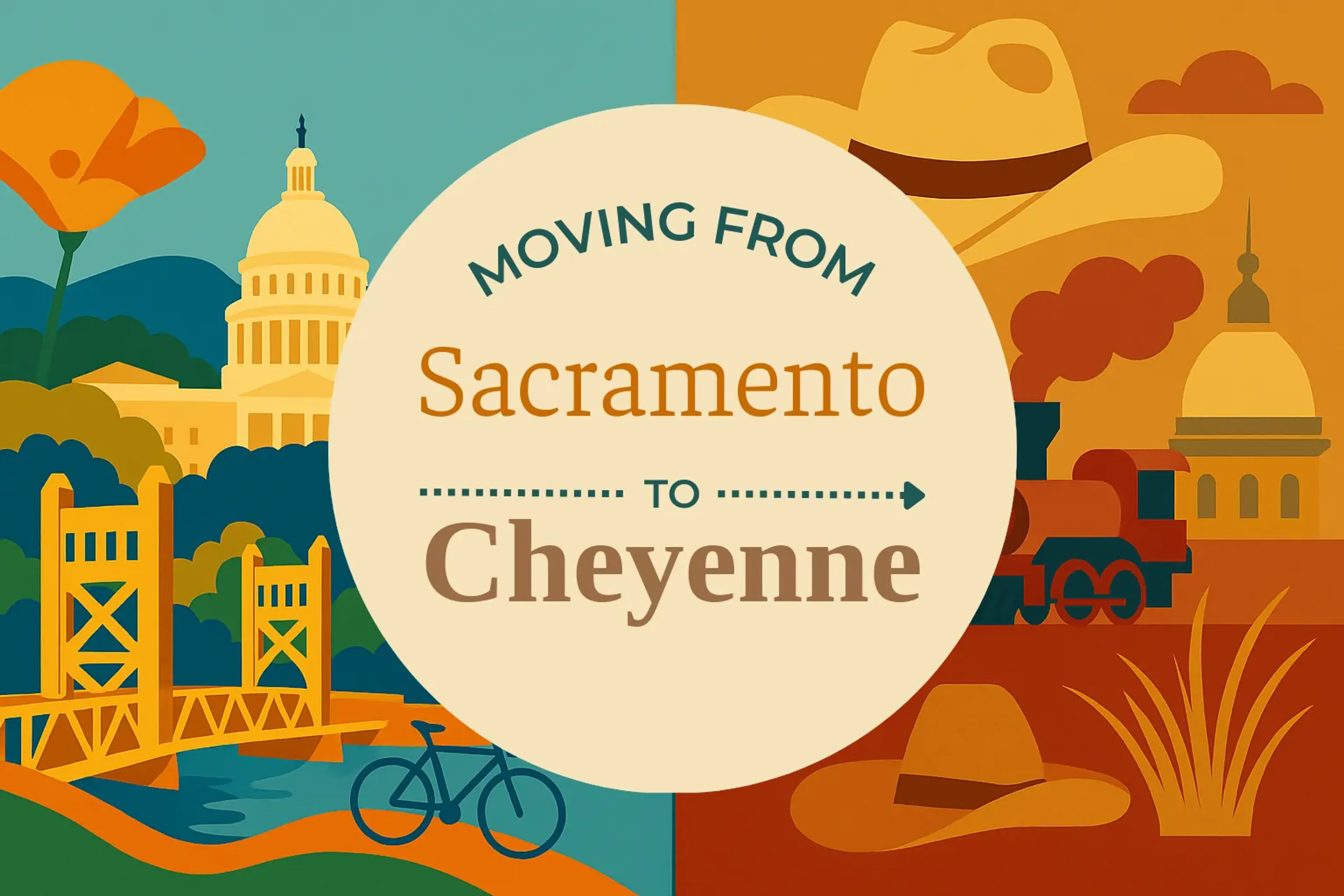 Side-by-side comparison of Sacramento to Cheyenne moving companies