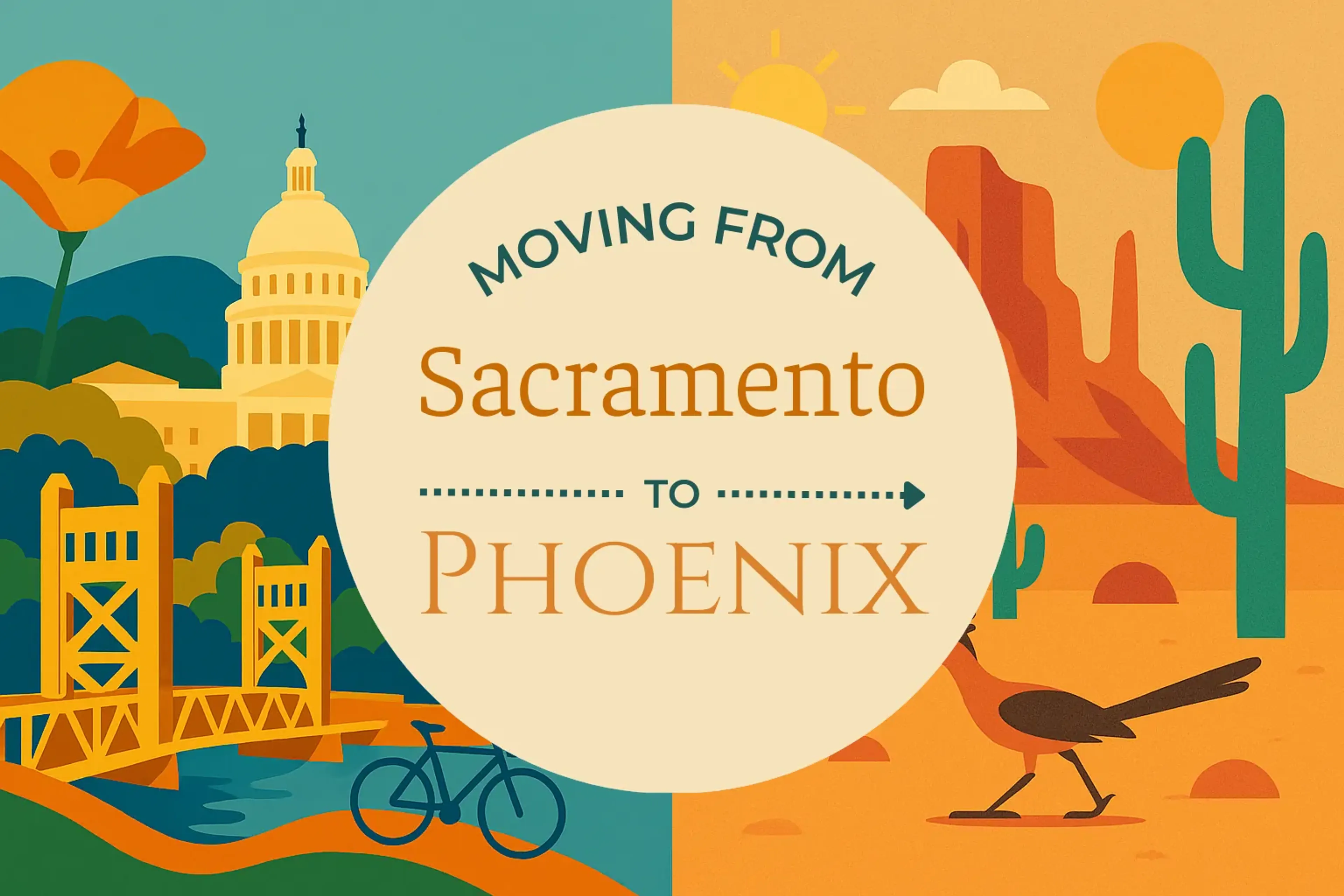 Side-by-side comparison of Sacramento to Phoenix moving companies