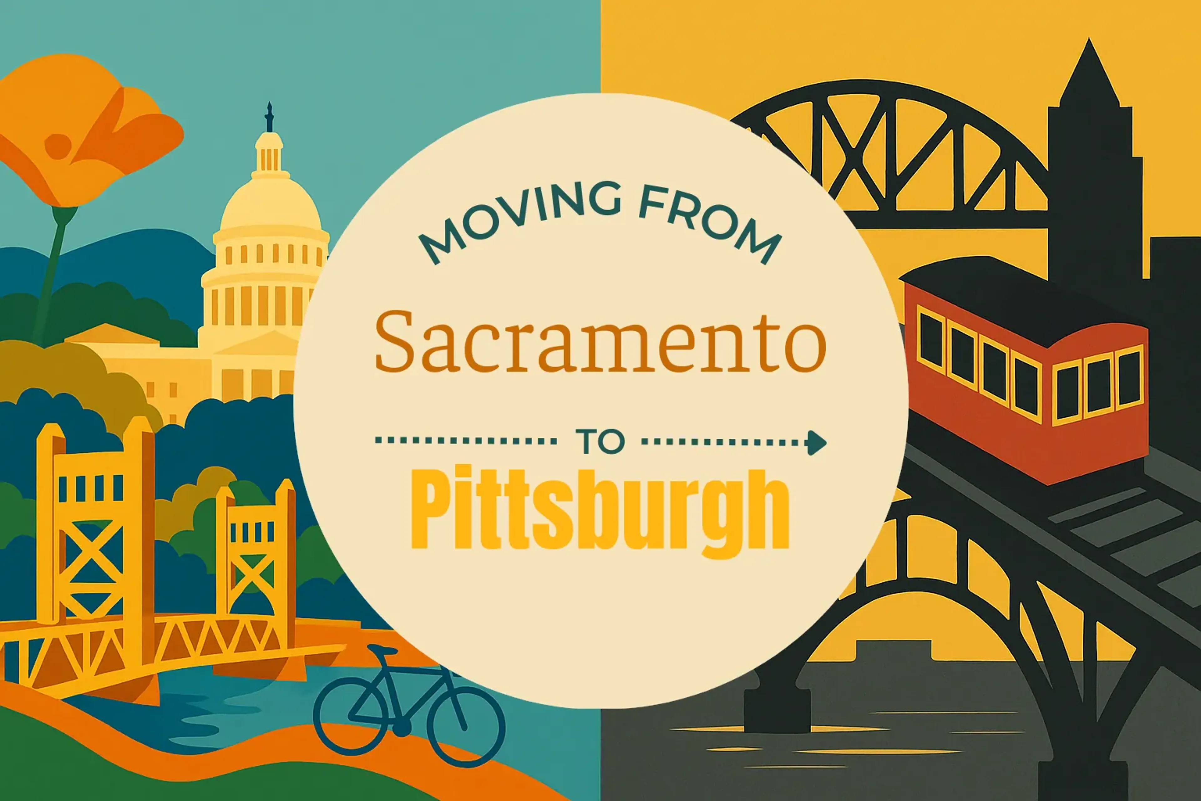 Side-by-side comparison of Sacramento to Pittsburgh moving companies