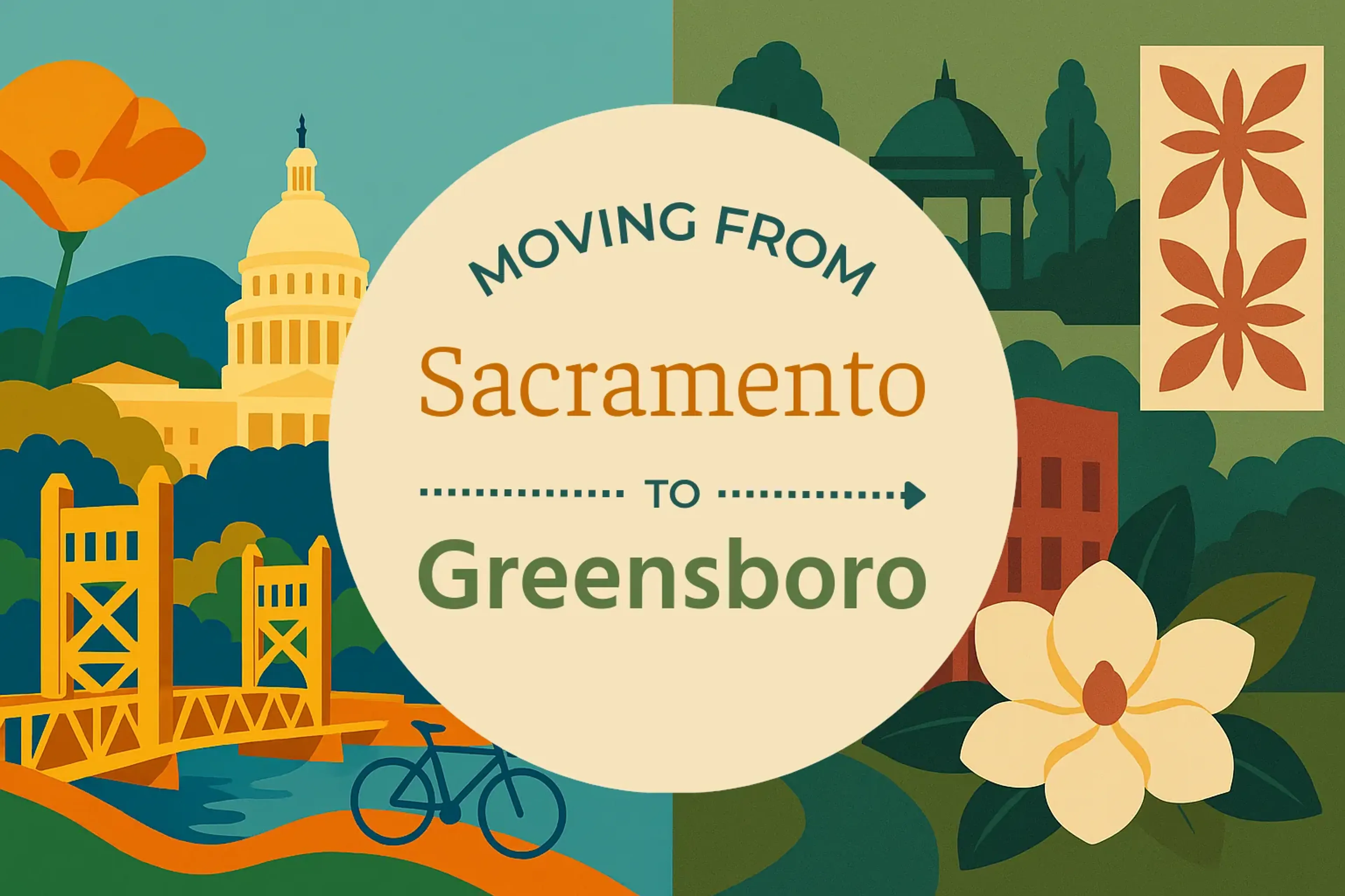 Side-by-side comparison of Sacramento to Greensboro moving companies