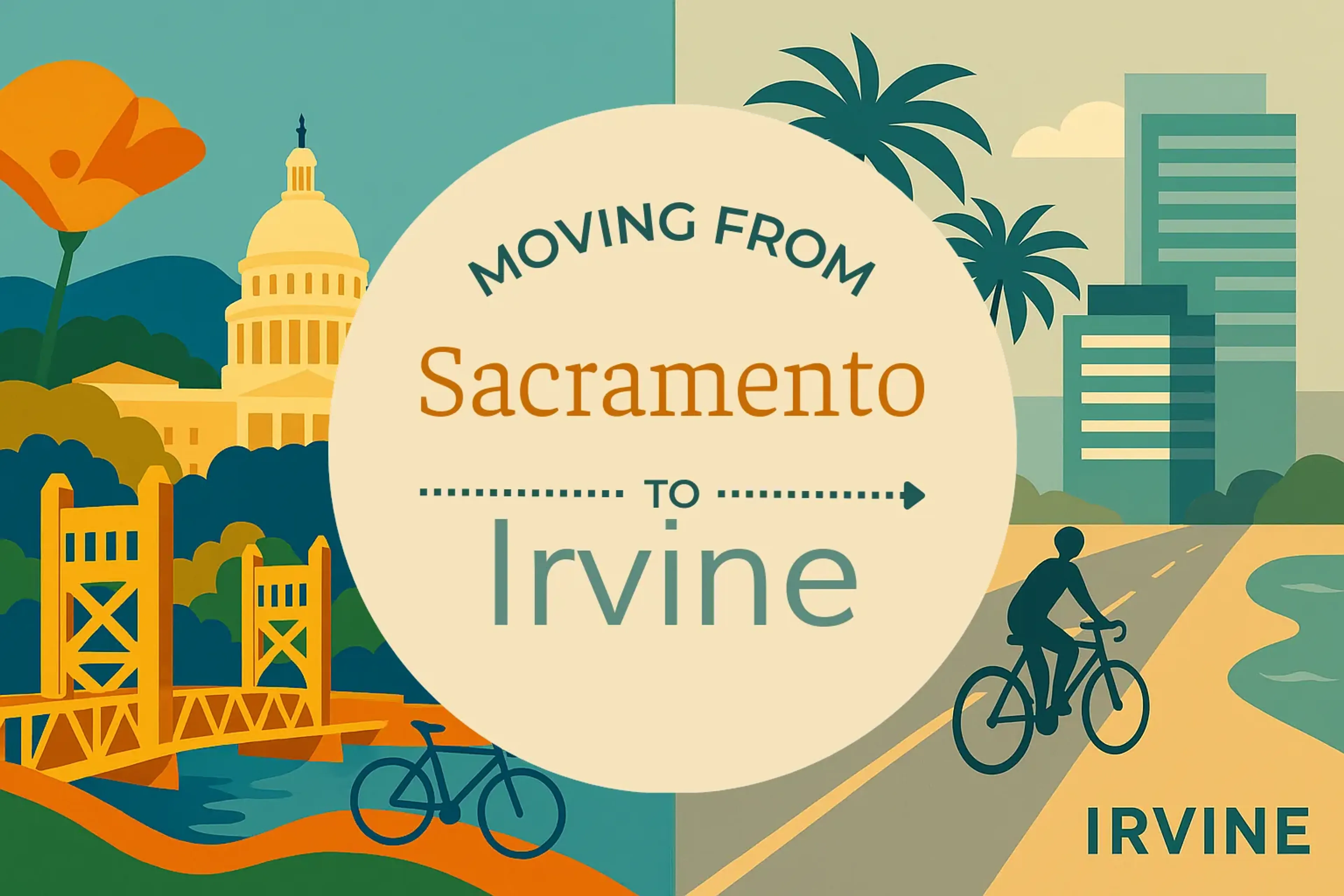 Side-by-side comparison of Sacramento to Irvine moving companies