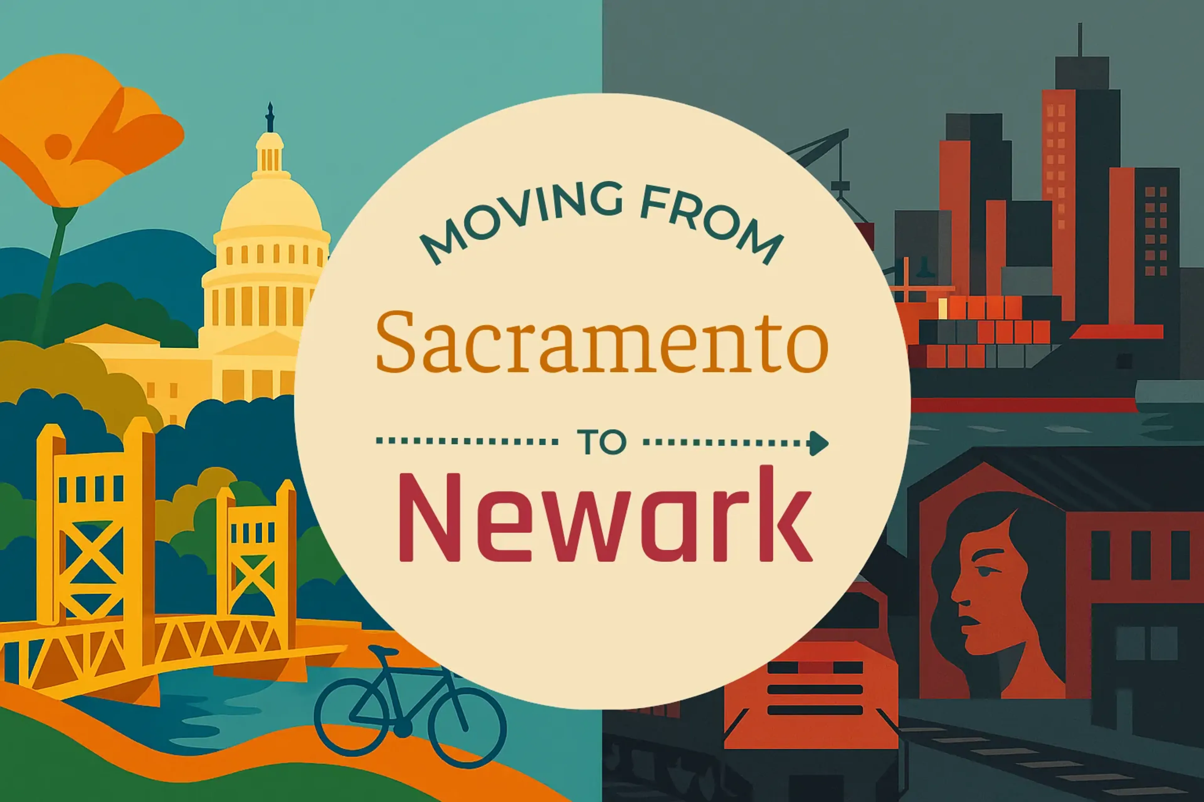 Side-by-side comparison of Sacramento to Newark moving companies