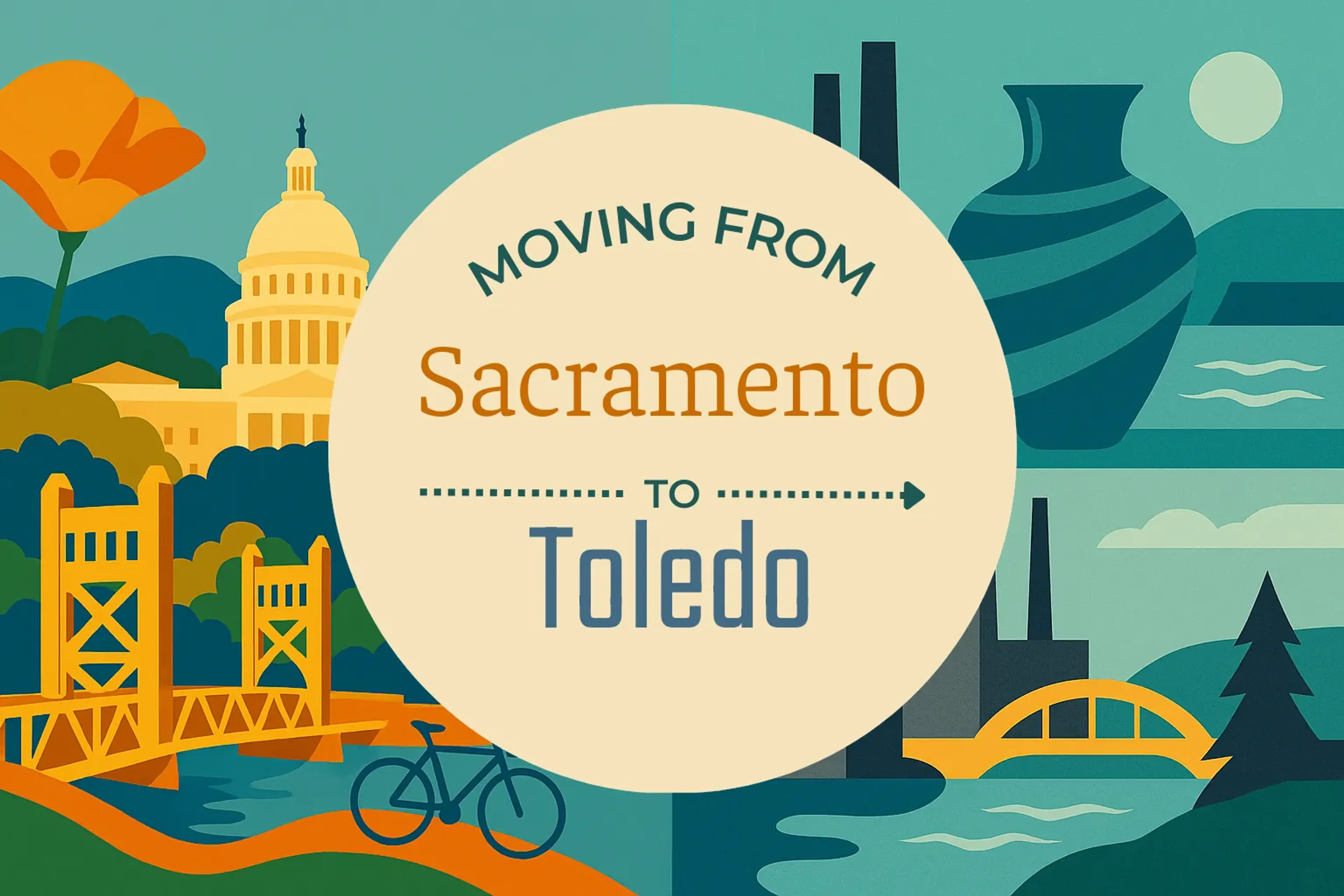 Side-by-side comparison of Sacramento to Toledo moving companies