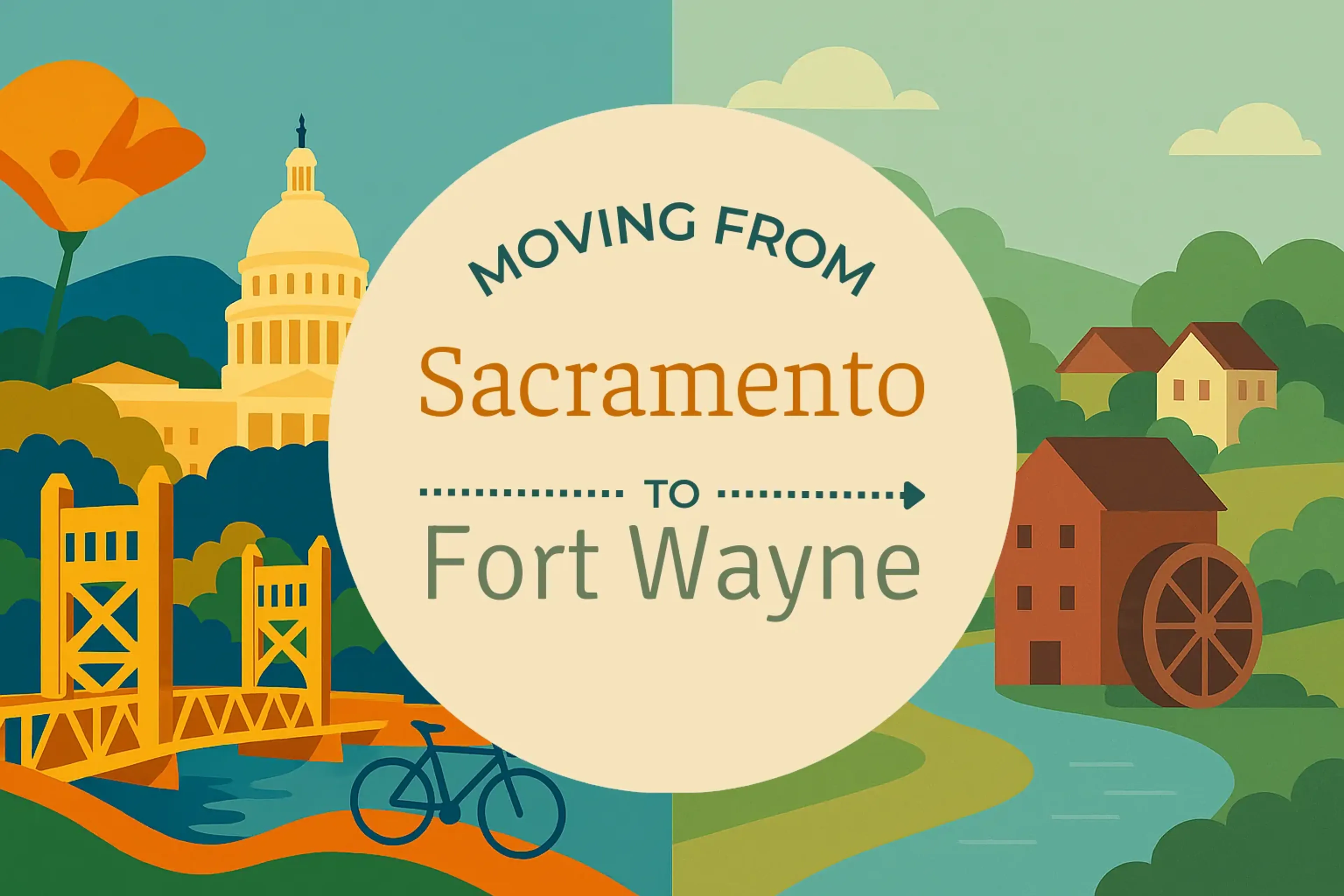 Side-by-side comparison of Sacramento to Fort Wayne moving companies