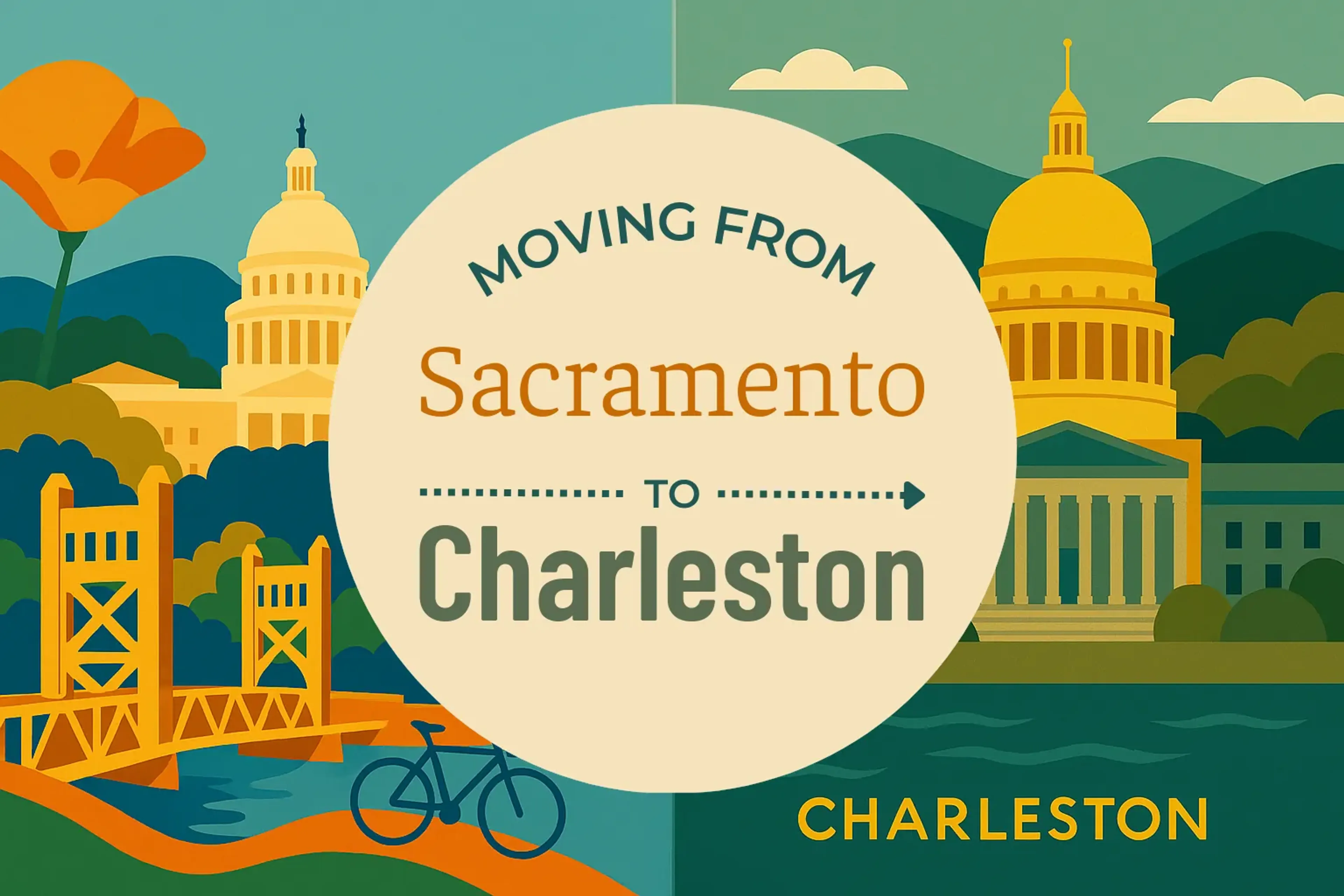 Side-by-side comparison of Sacramento to Charleston moving companies