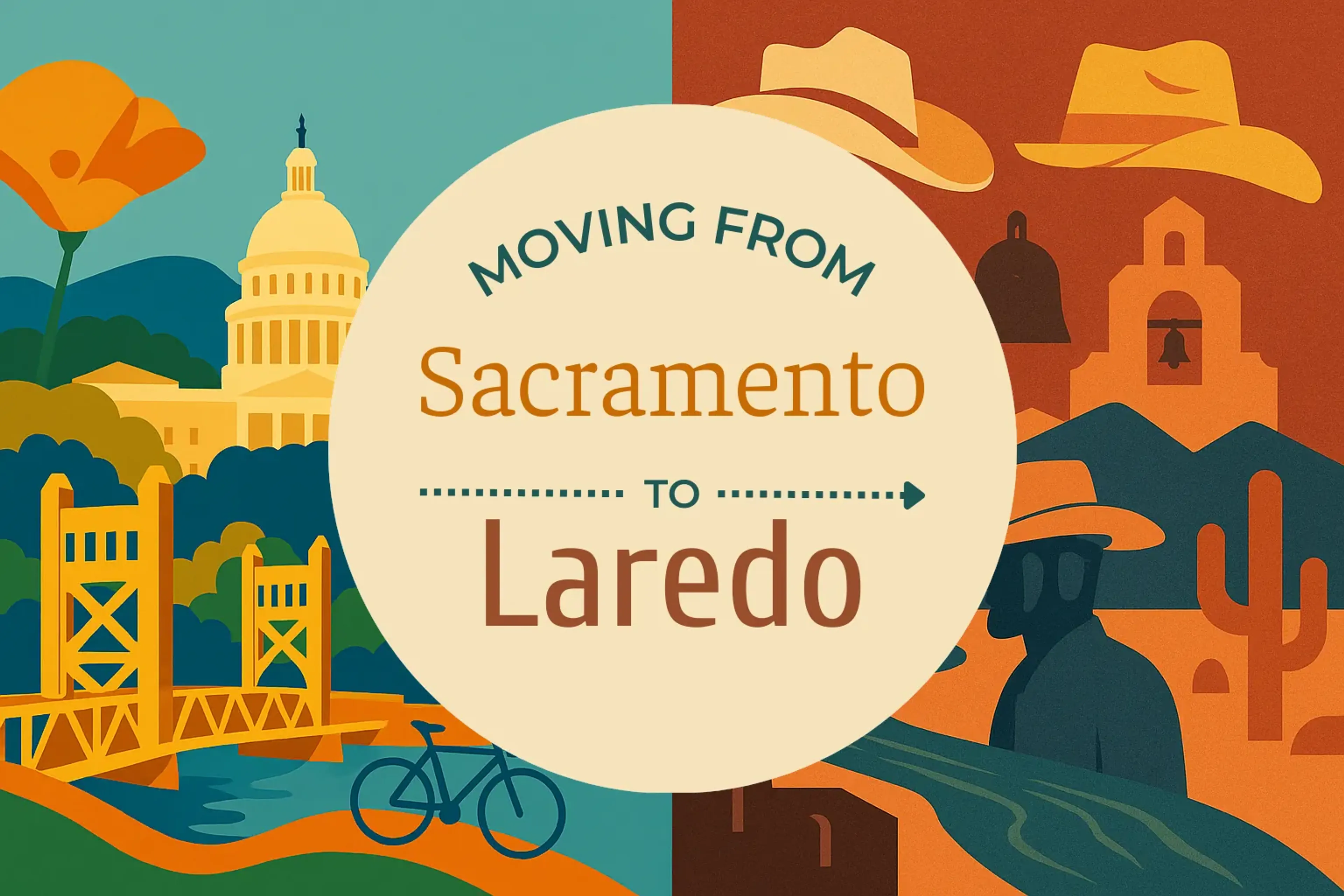Side-by-side comparison of Sacramento to Laredo moving companies