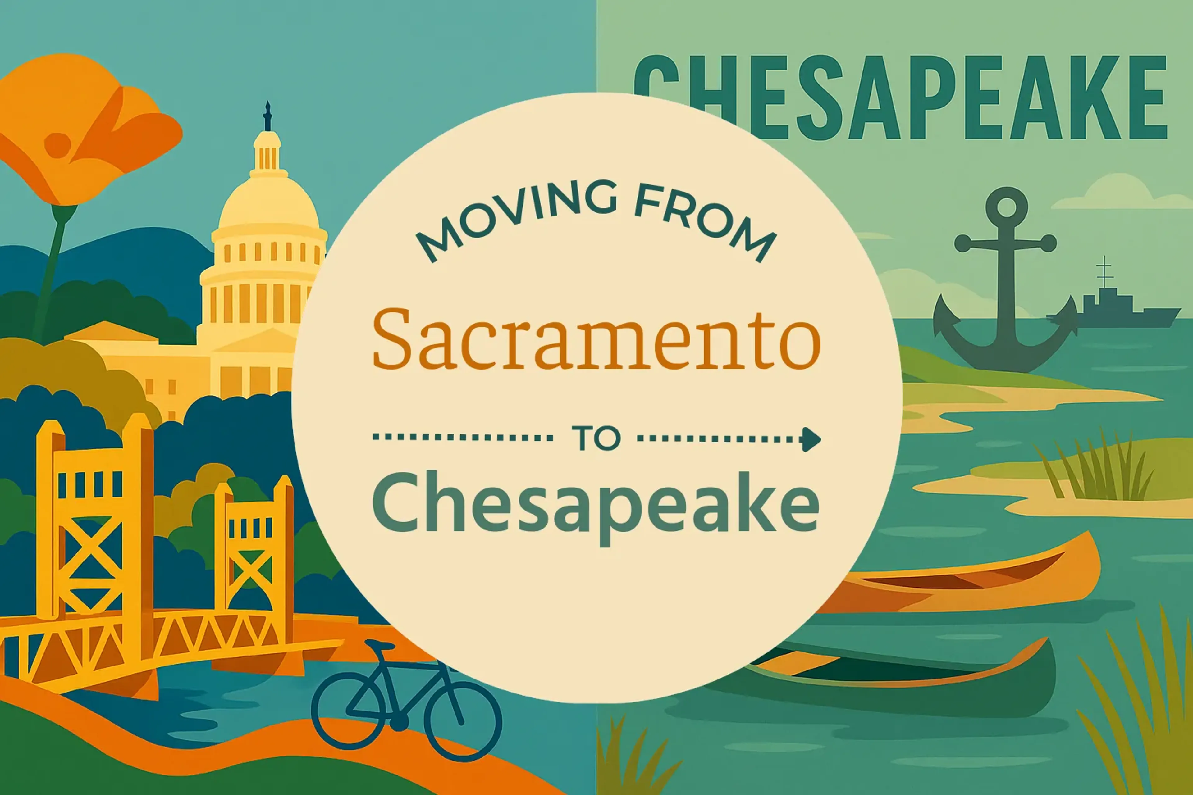 Side-by-side comparison of Sacramento to Chesapeake moving companies