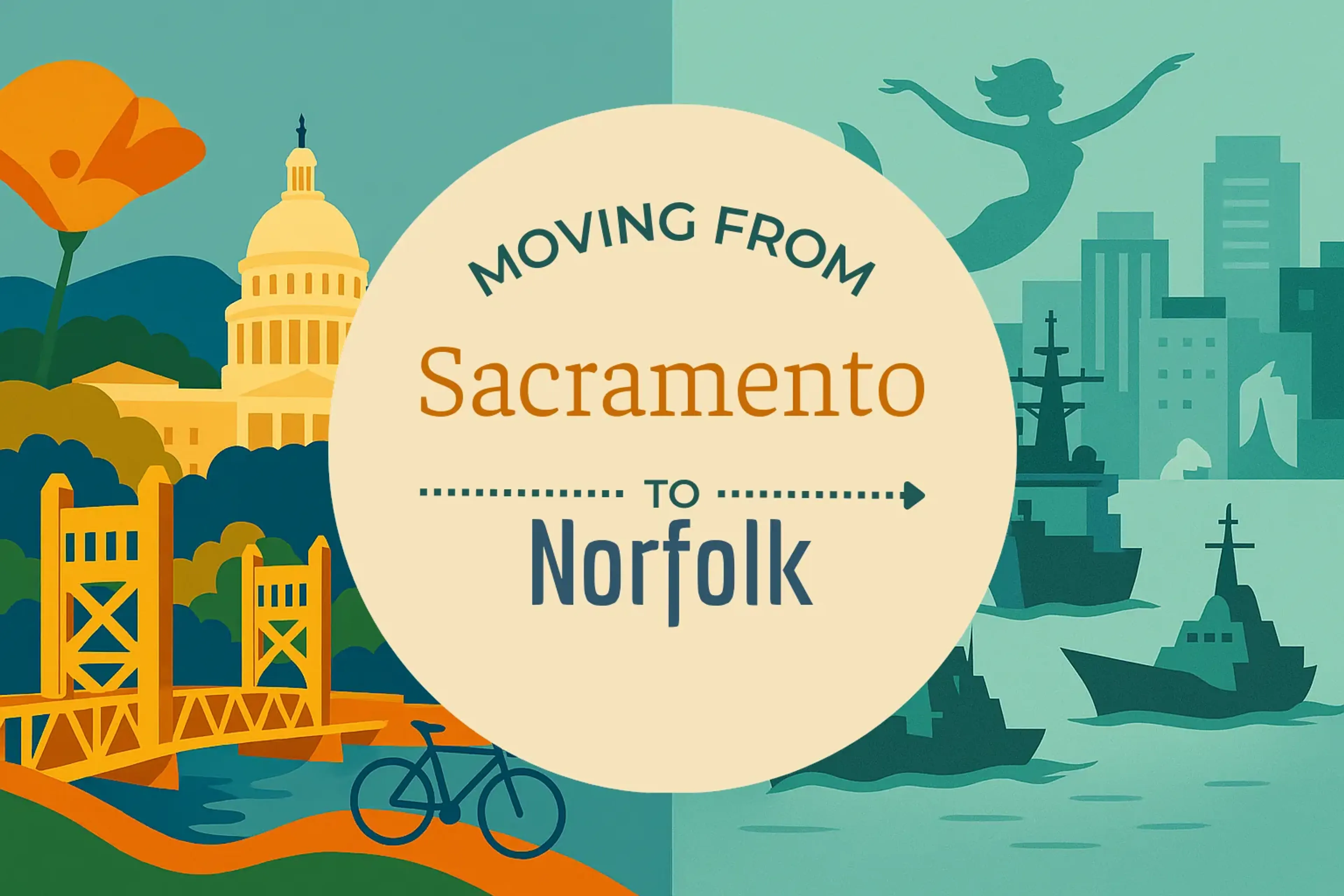 Side-by-side comparison of Sacramento to Norfolk moving companies