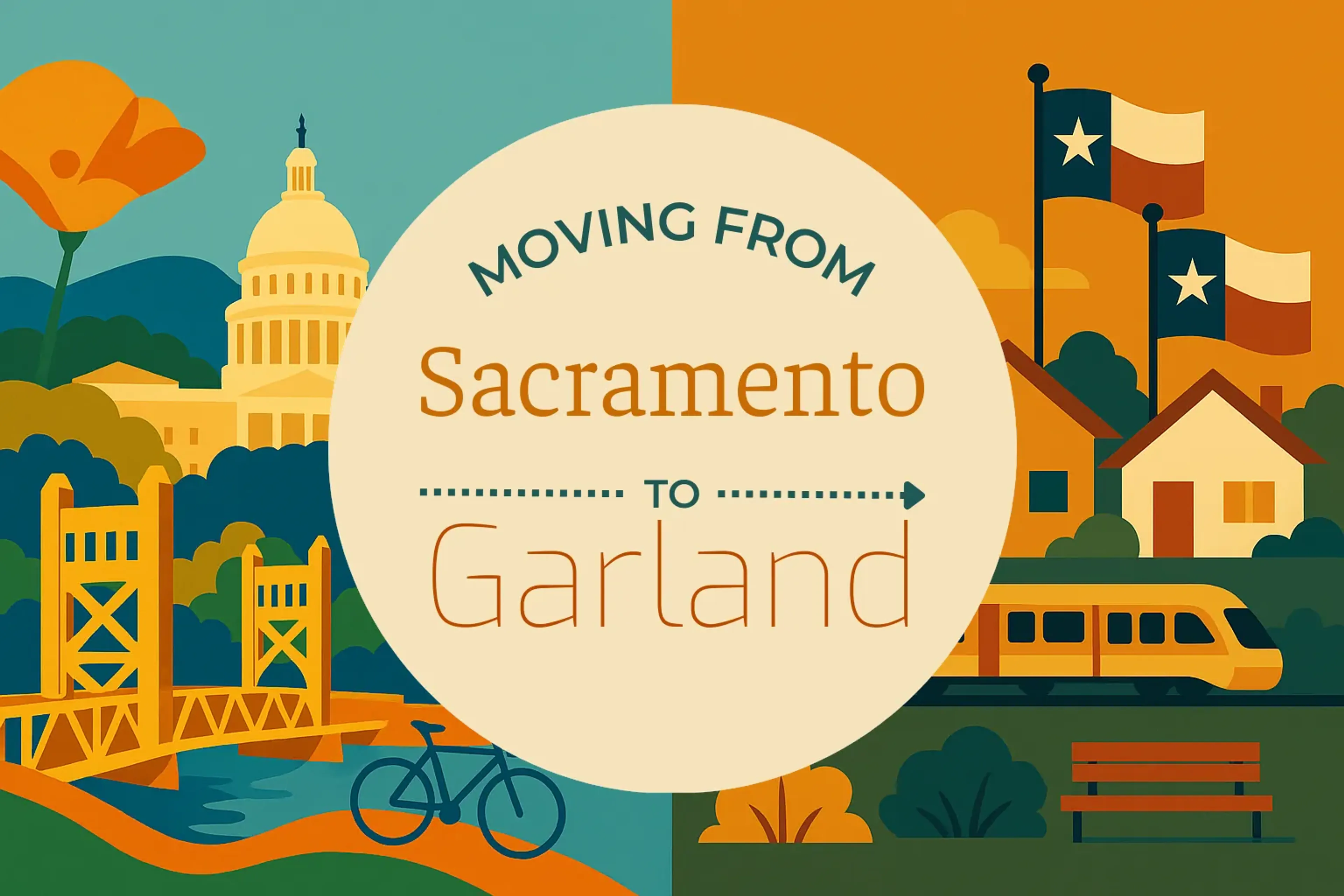 Side-by-side comparison of Sacramento to Garland moving companies