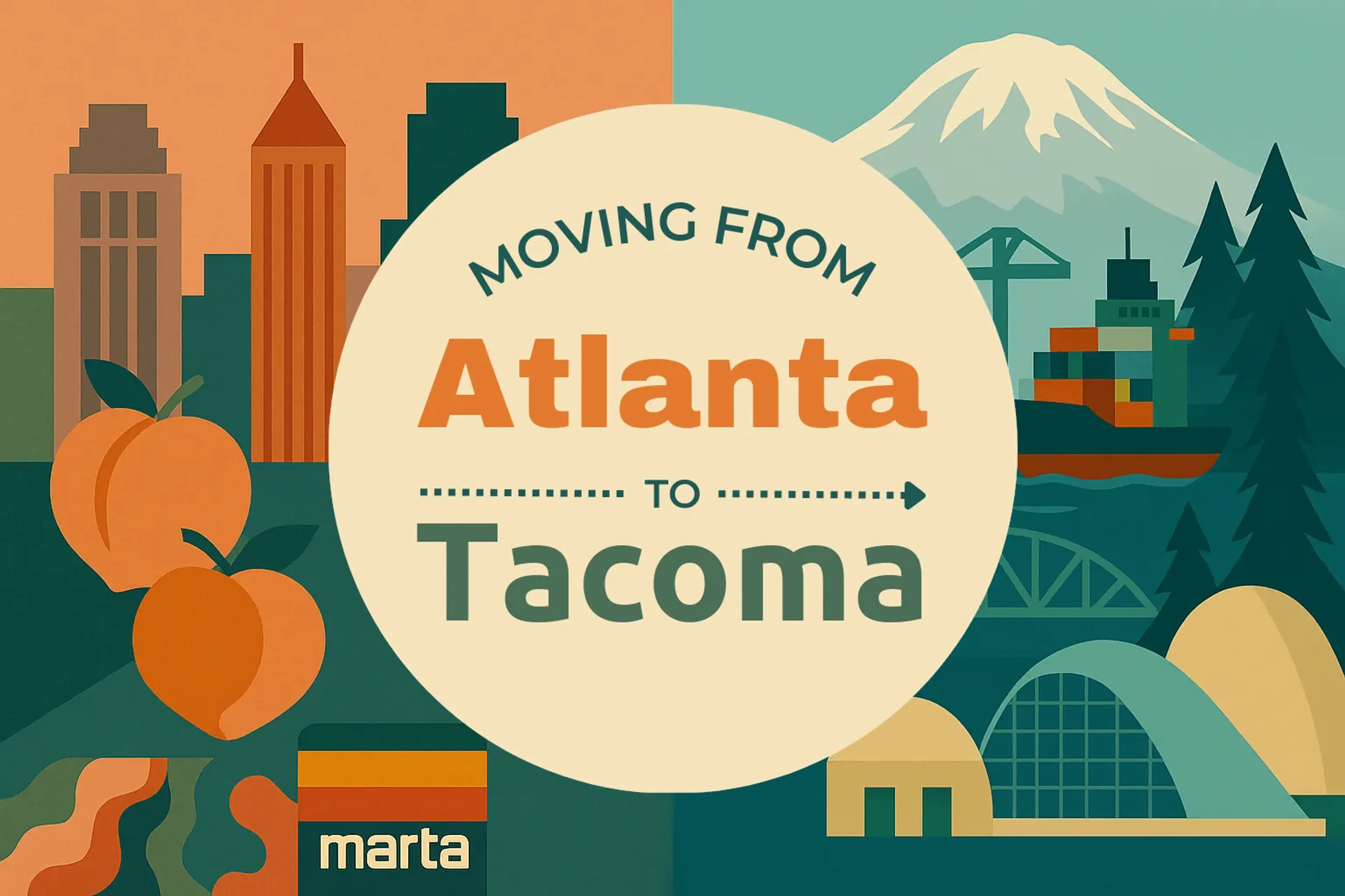 Side-by-side comparison of Atlanta to Tacoma moving companies