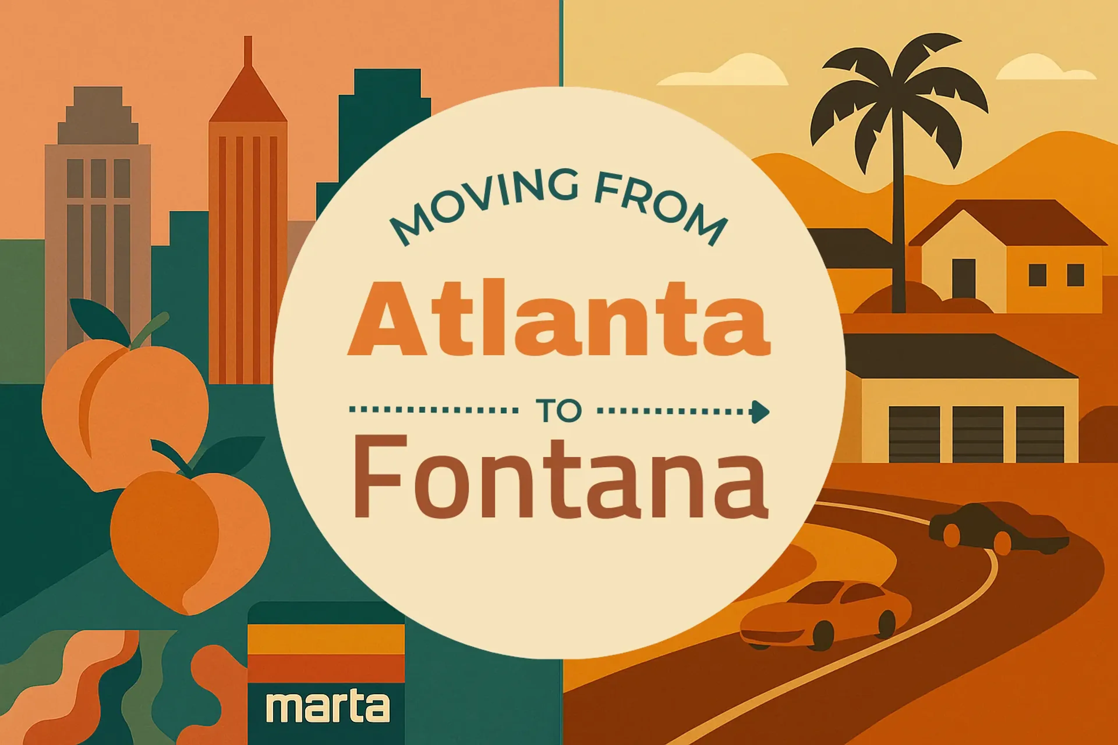 Side-by-side comparison of Atlanta to Fontana moving companies