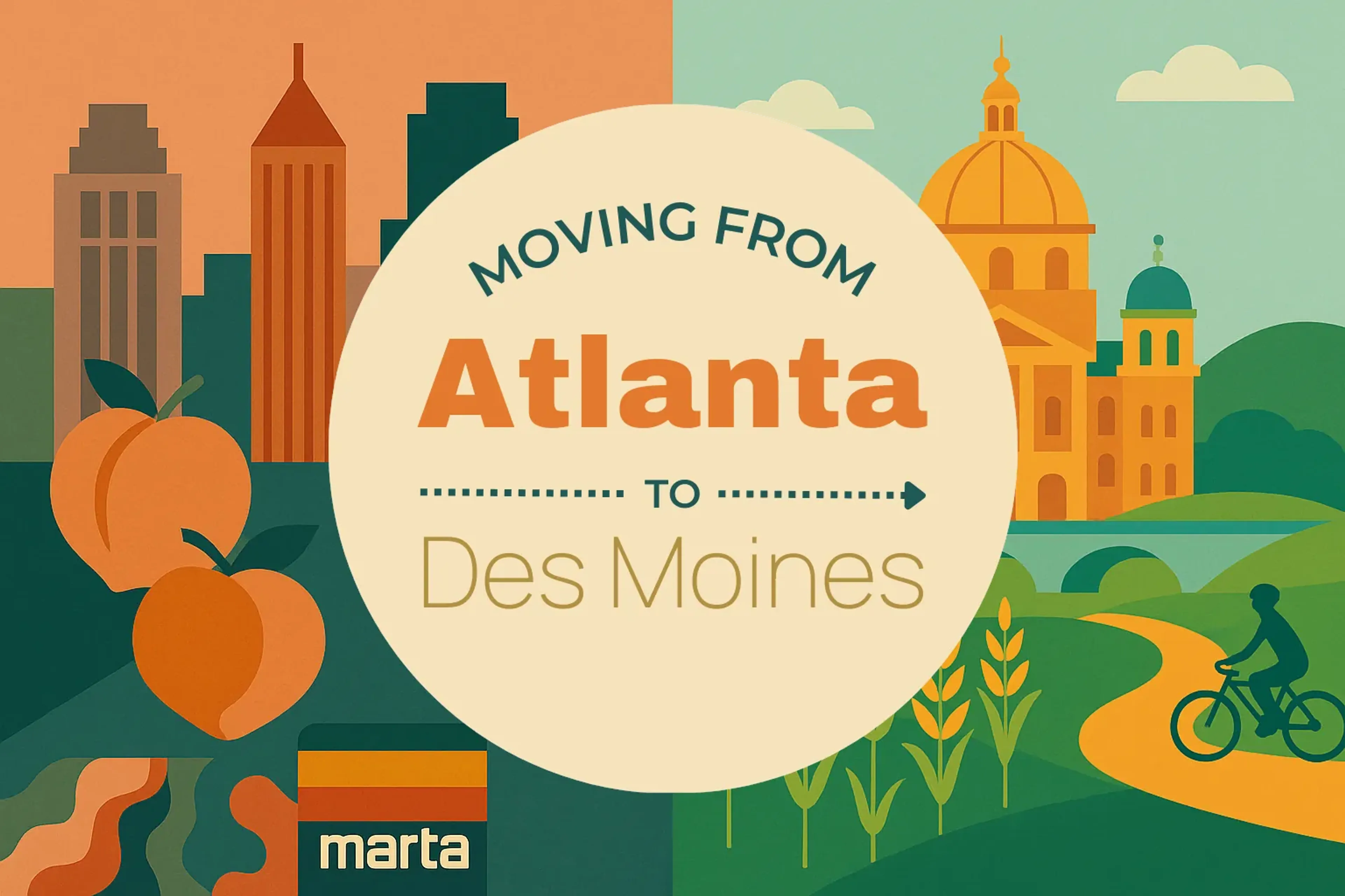 Side-by-side comparison of Atlanta to Des Moines moving companies