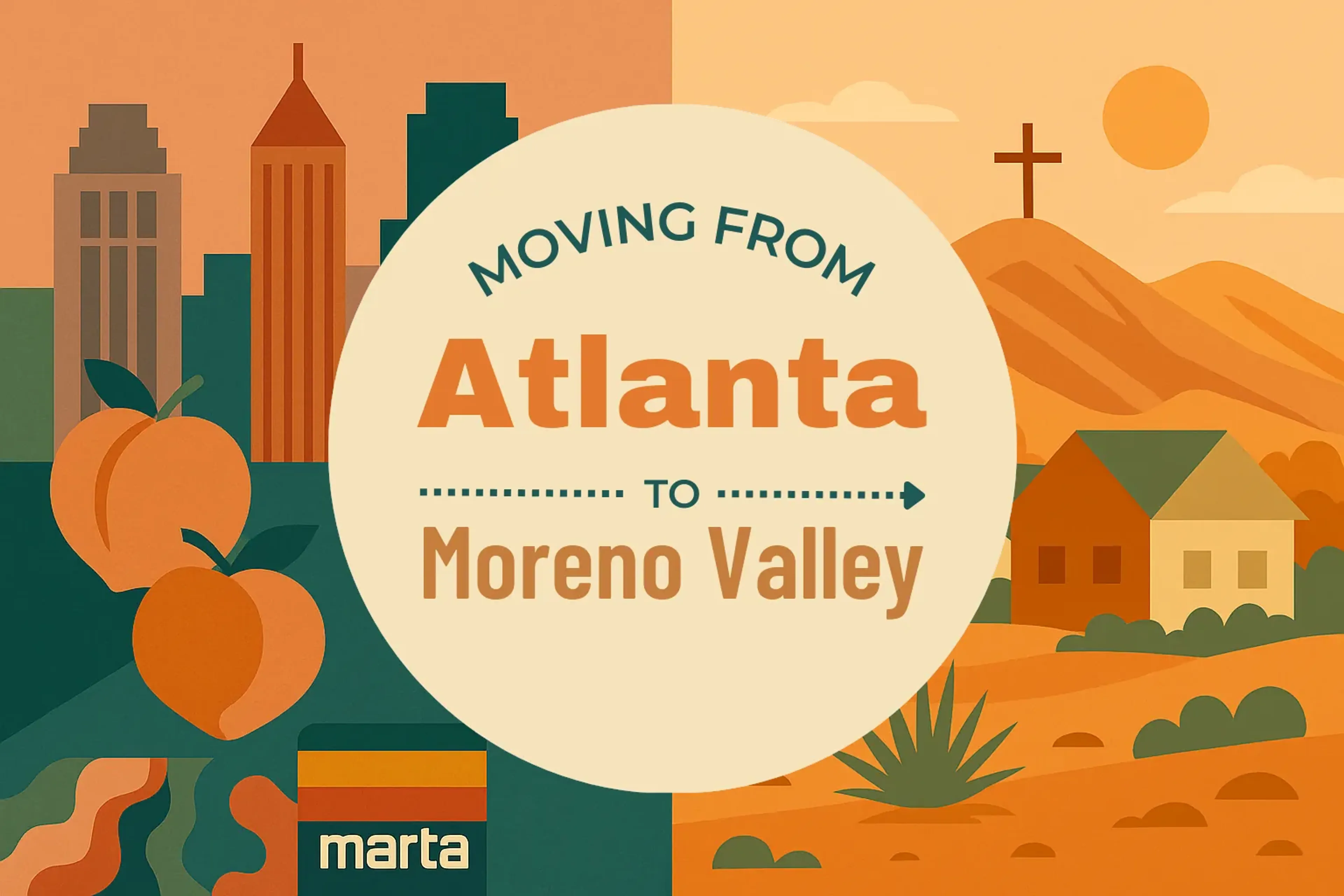 Side-by-side comparison of Atlanta to Moreno Valley moving companies
