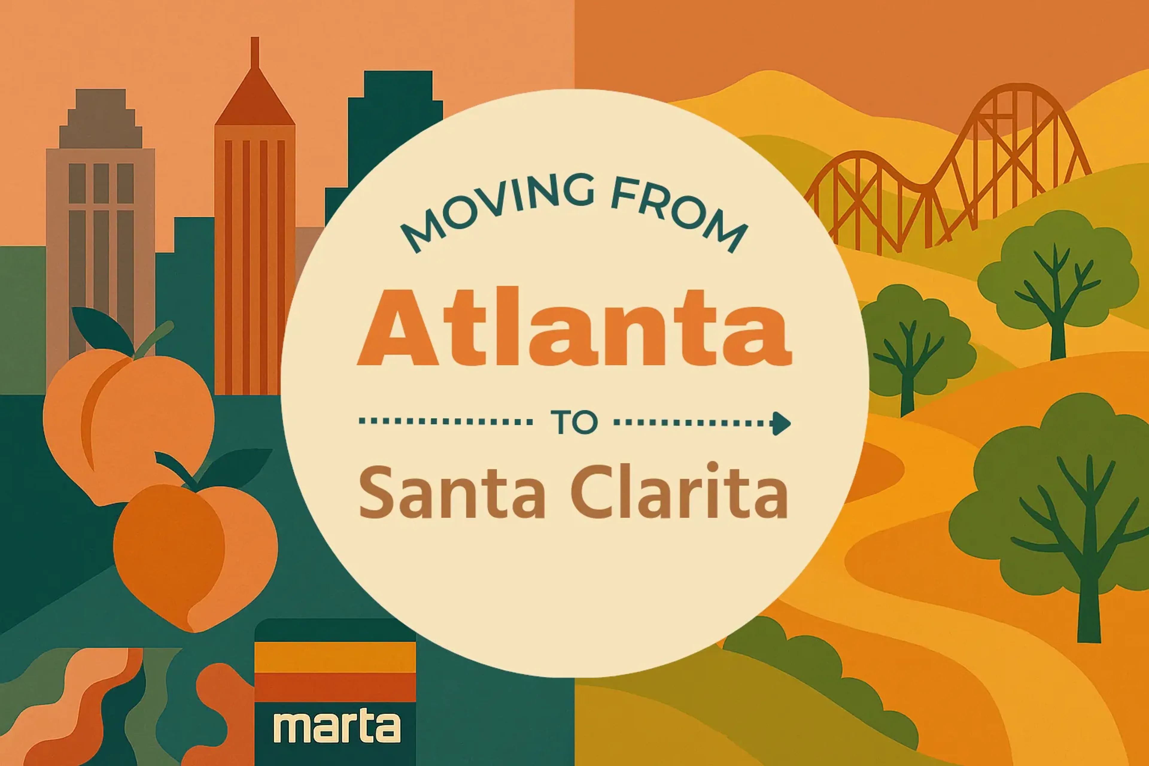 Side-by-side comparison of Atlanta to Santa Clarita moving companies