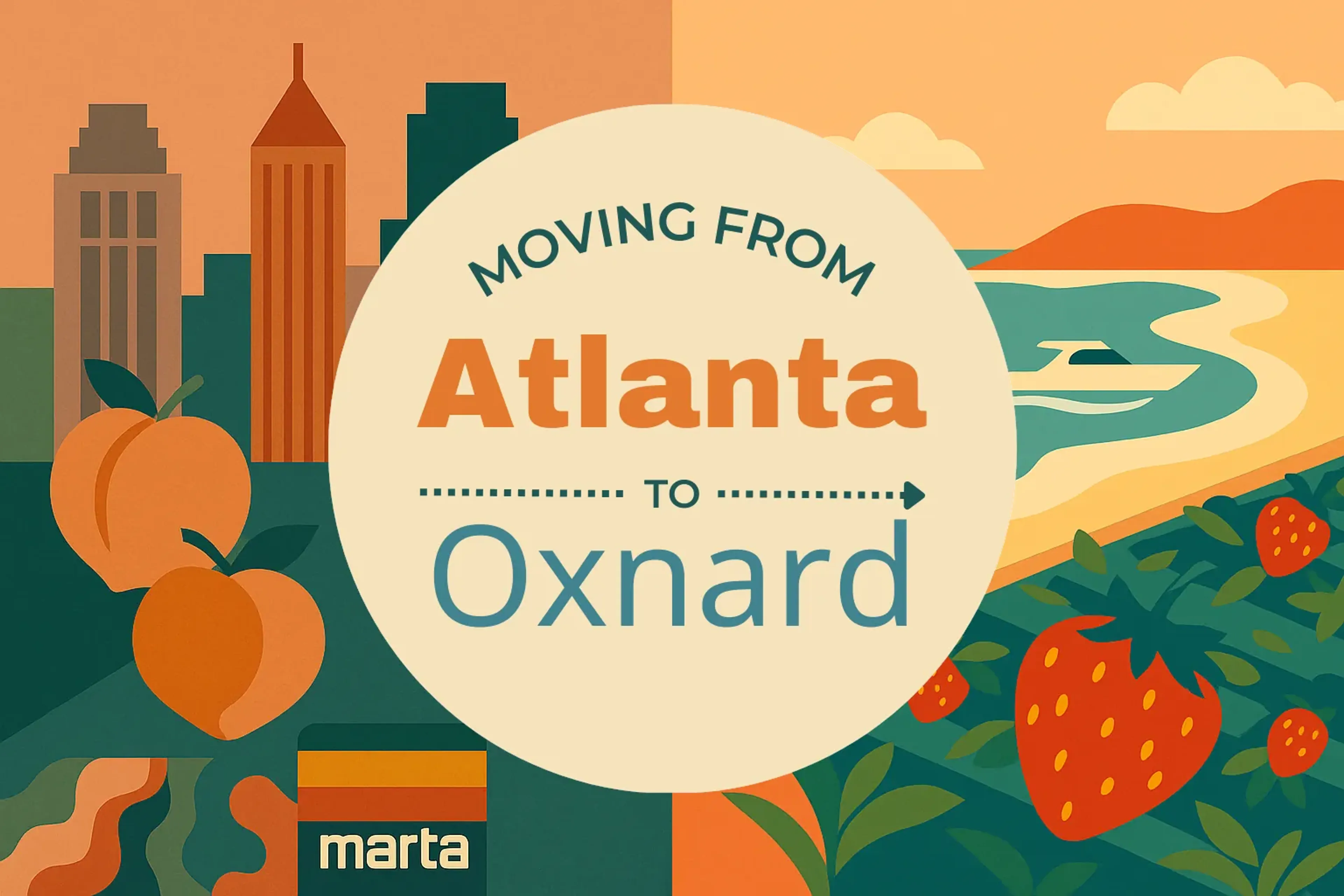 Side-by-side comparison of Atlanta to Oxnard moving companies