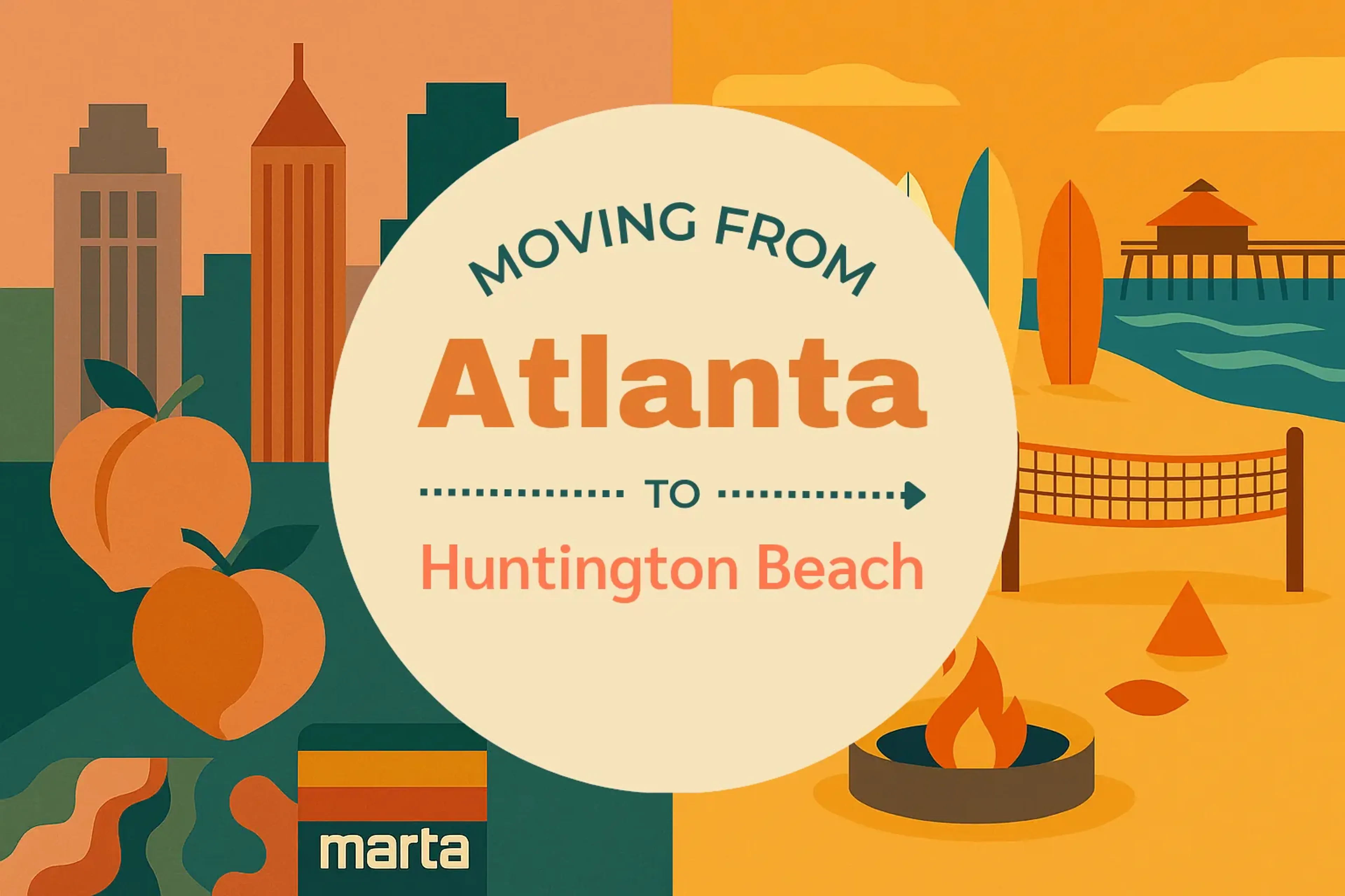 Side-by-side comparison of Atlanta to Huntington Beach moving companies