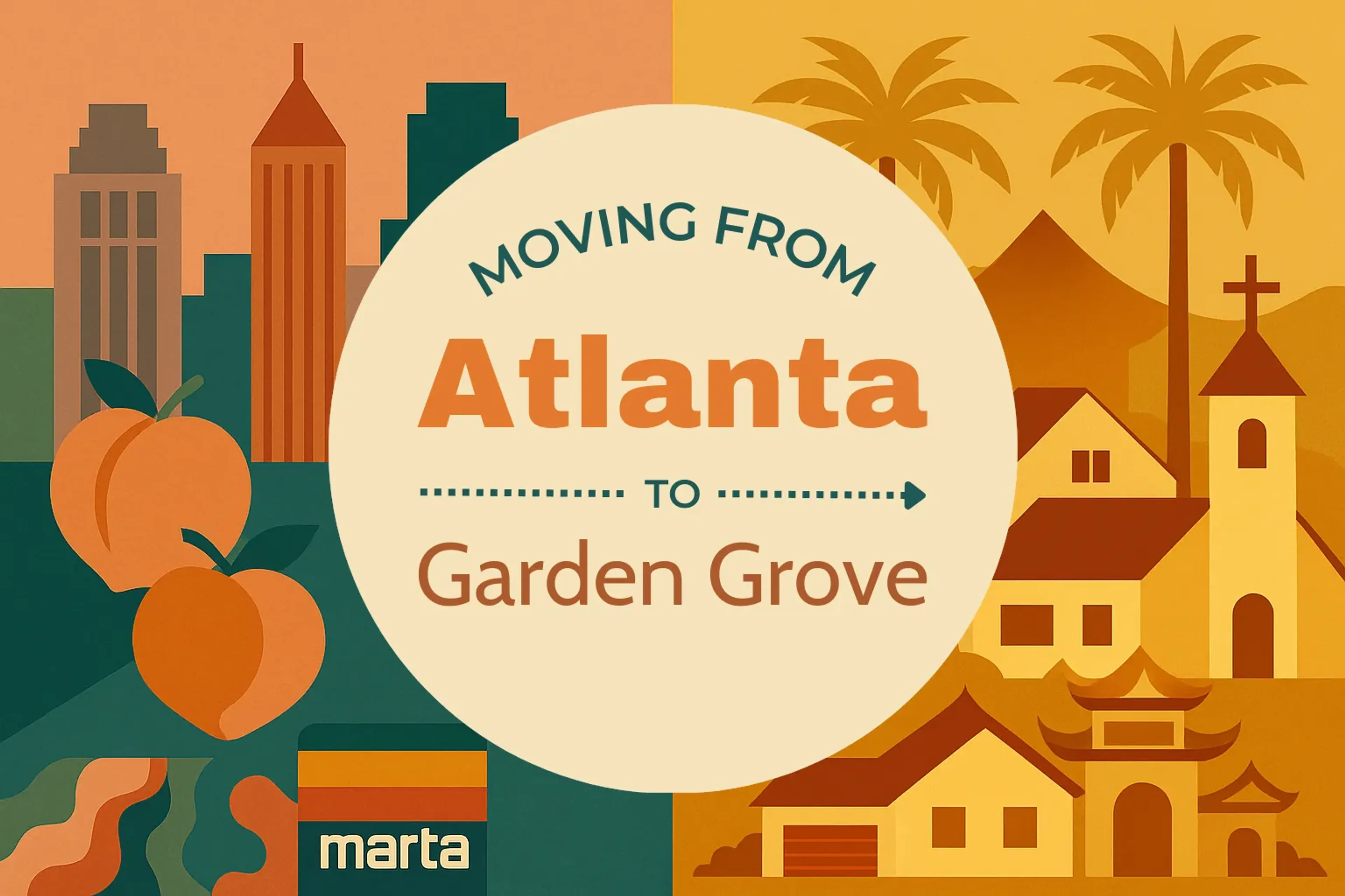 Side-by-side comparison of Atlanta to Garden Grove moving companies