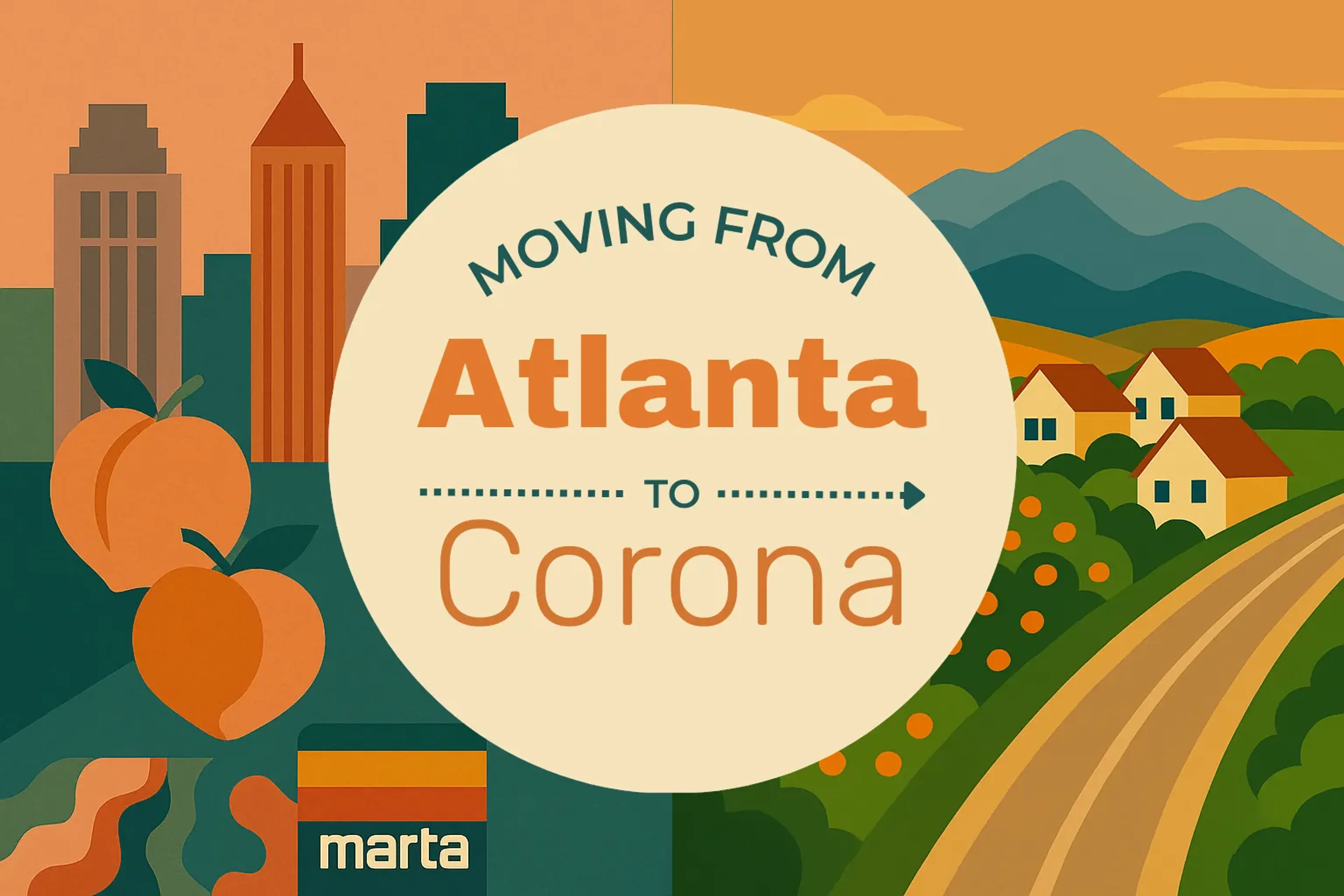 Side-by-side comparison of Atlanta to Corona moving companies