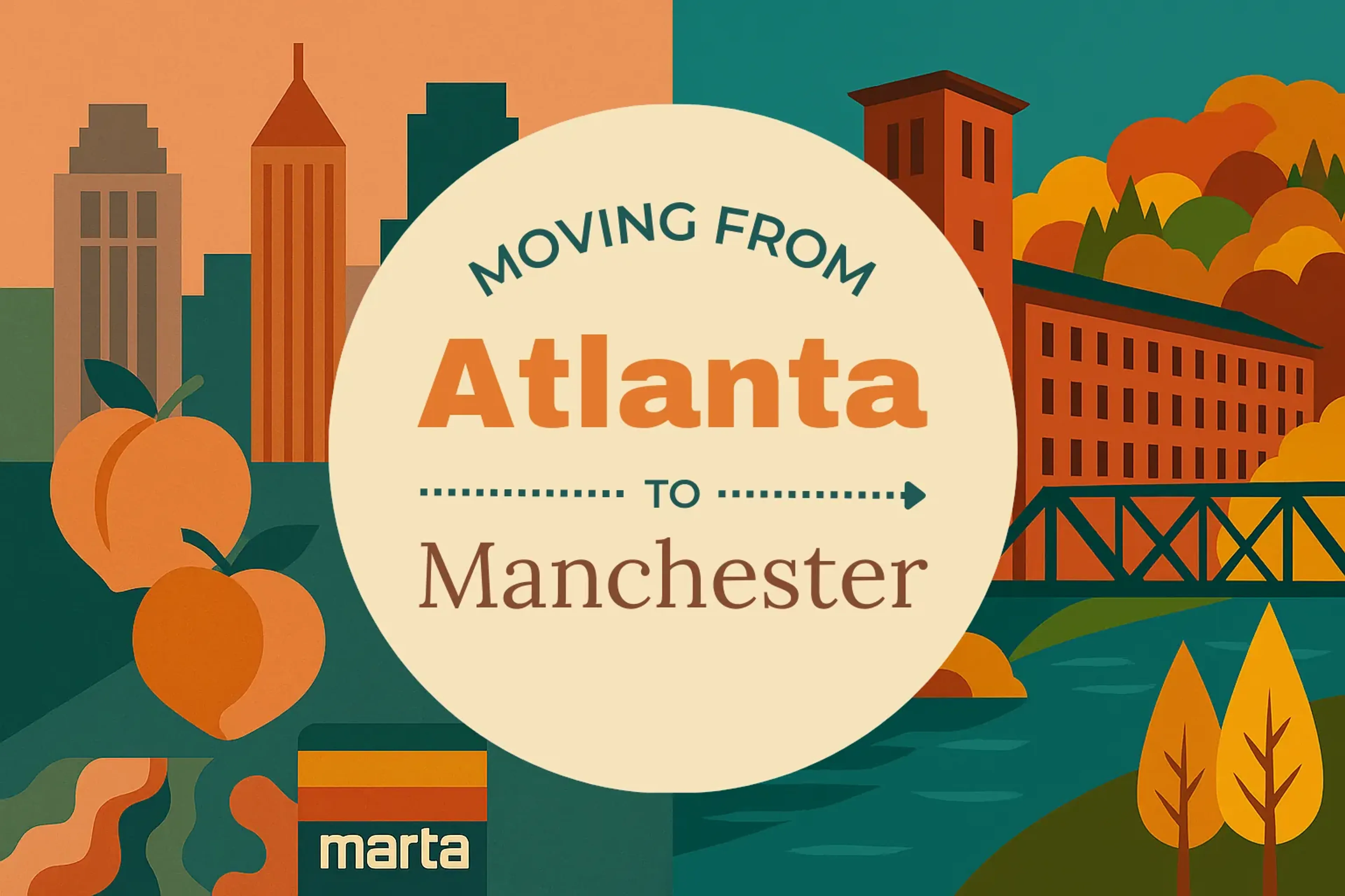Side-by-side comparison of Atlanta to Manchester moving companies