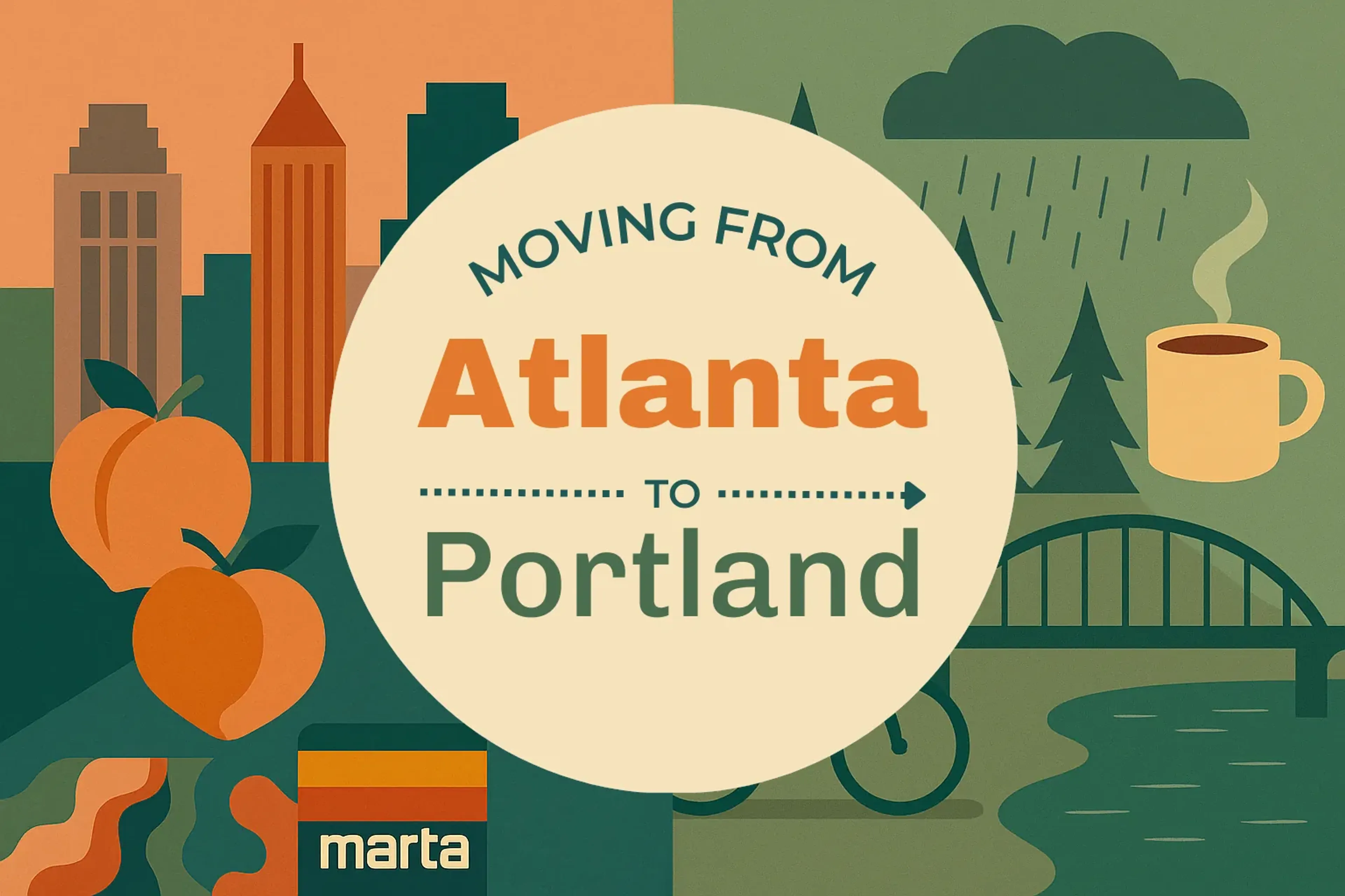 Side-by-side comparison of Atlanta to Portland moving companies