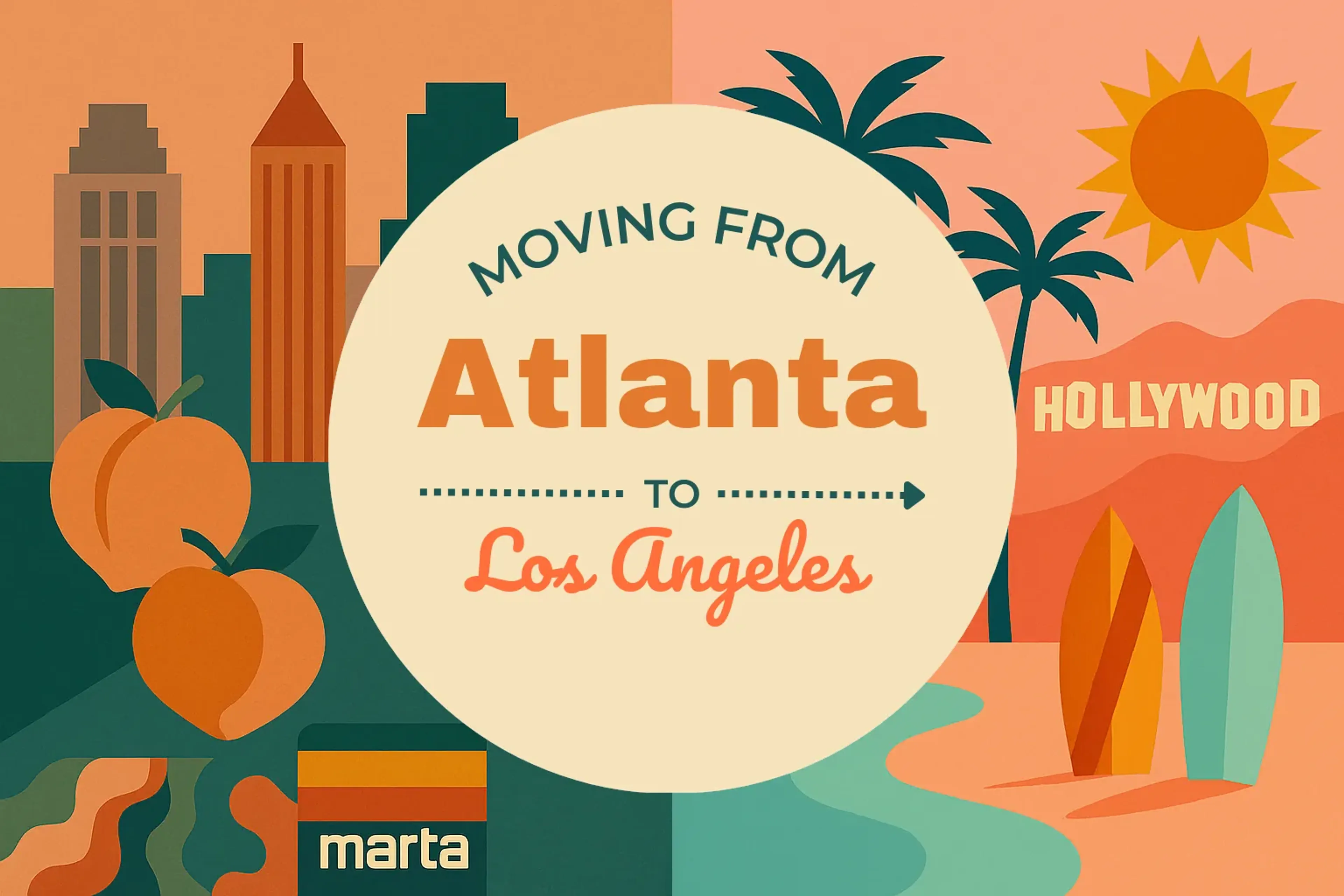 Side-by-side comparison of Atlanta to Los Angeles moving companies