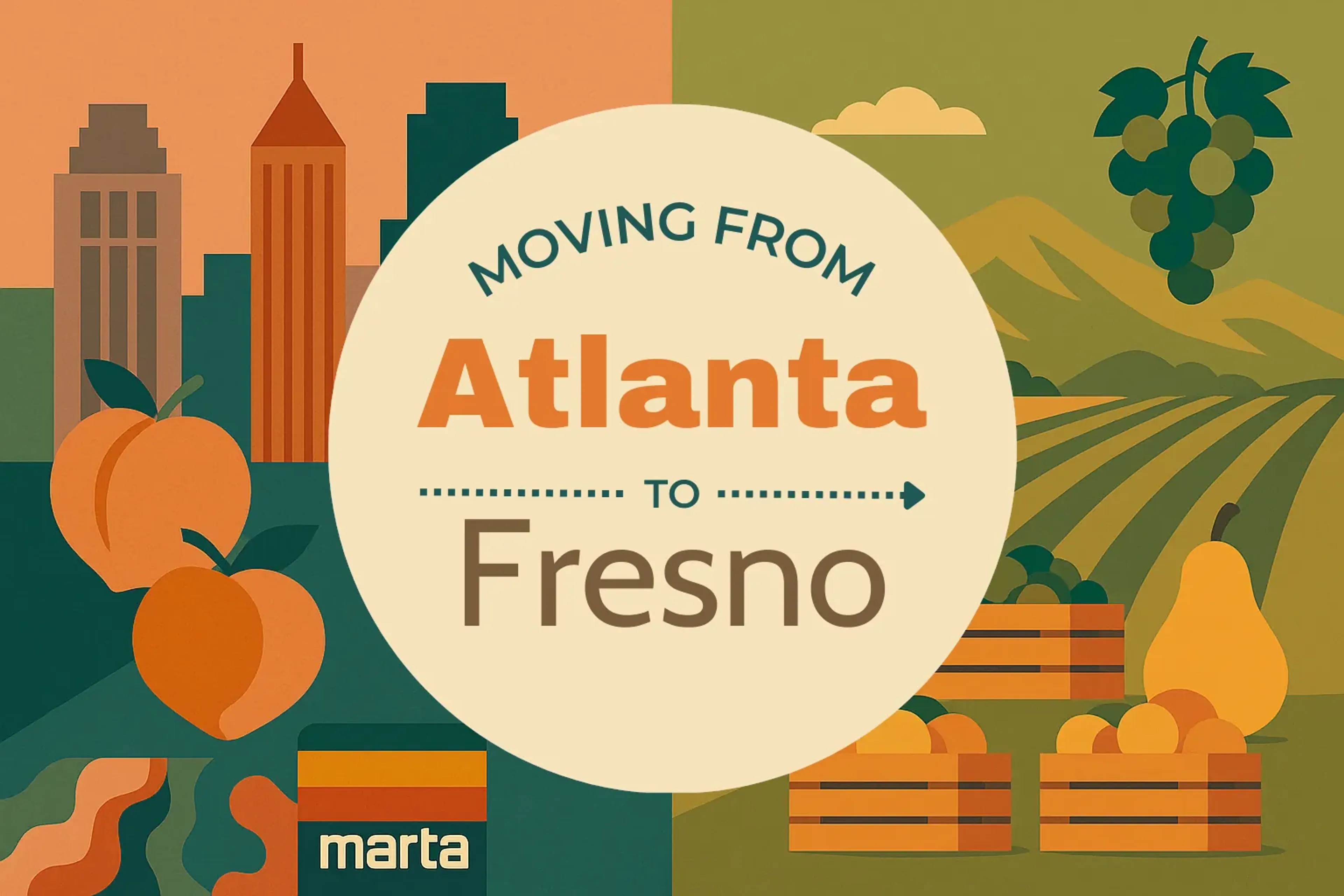 Side-by-side comparison of Atlanta to Fresno moving companies