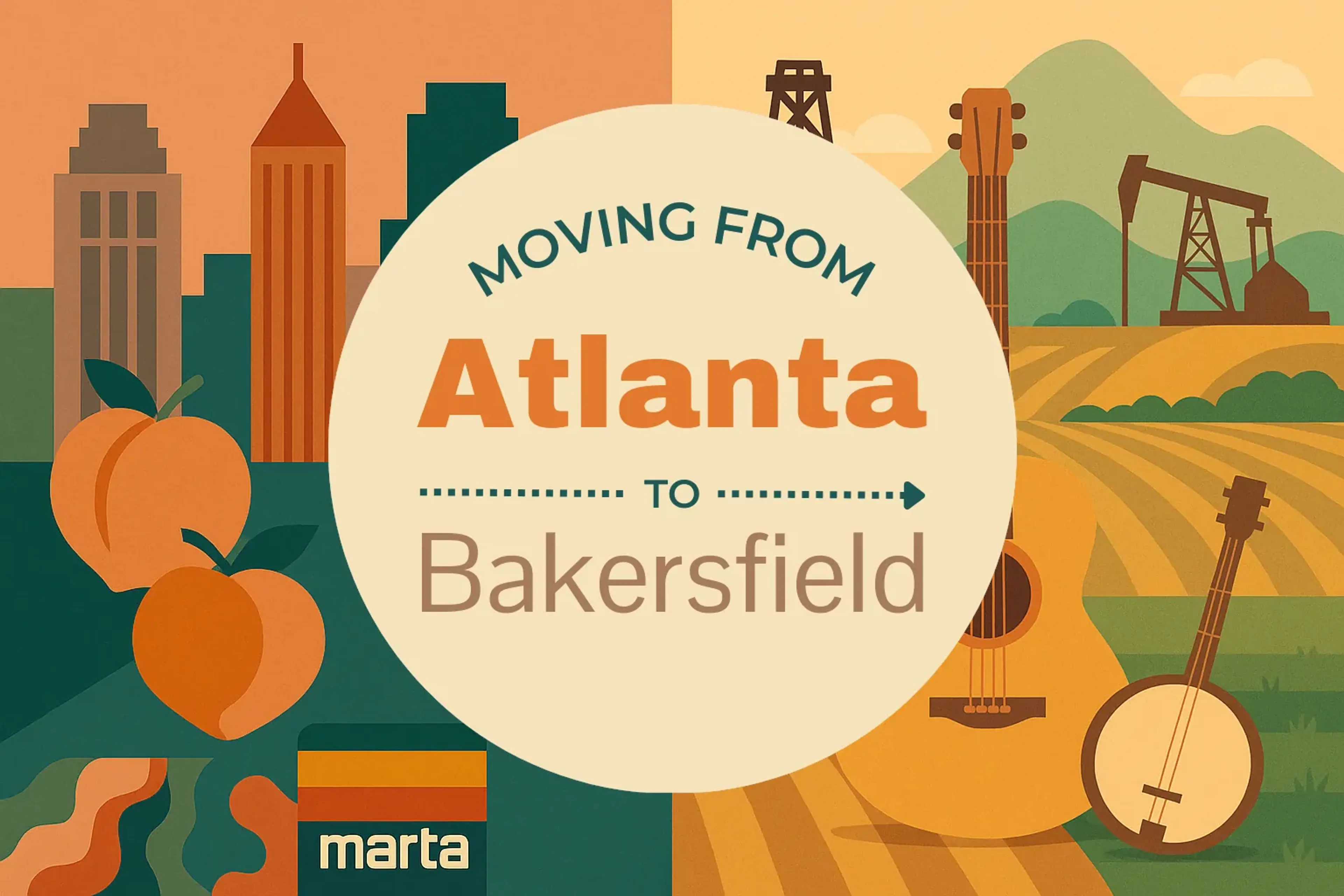 Side-by-side comparison of Atlanta to Bakersfield moving companies