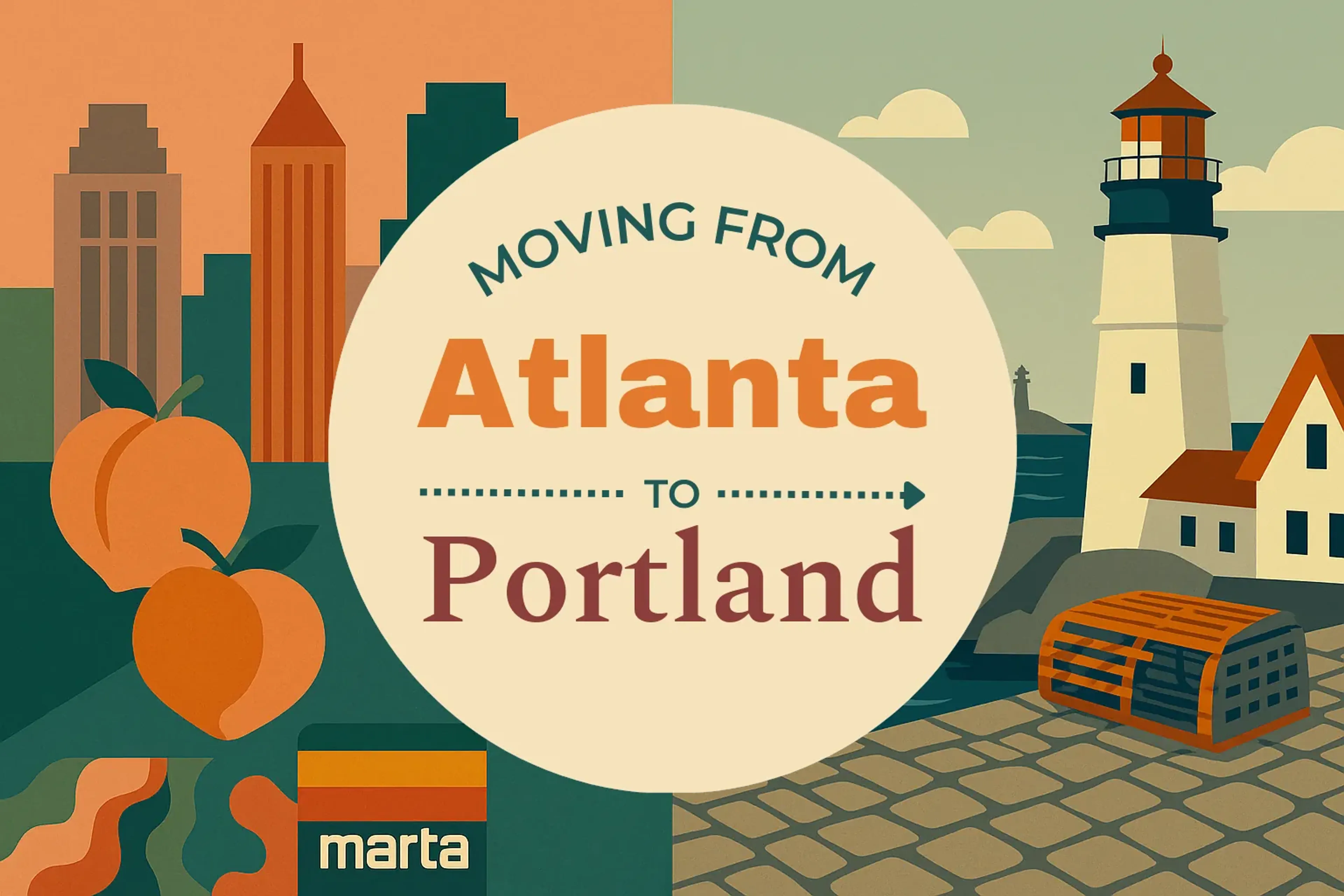 Side-by-side comparison of Atlanta to Portland moving companies