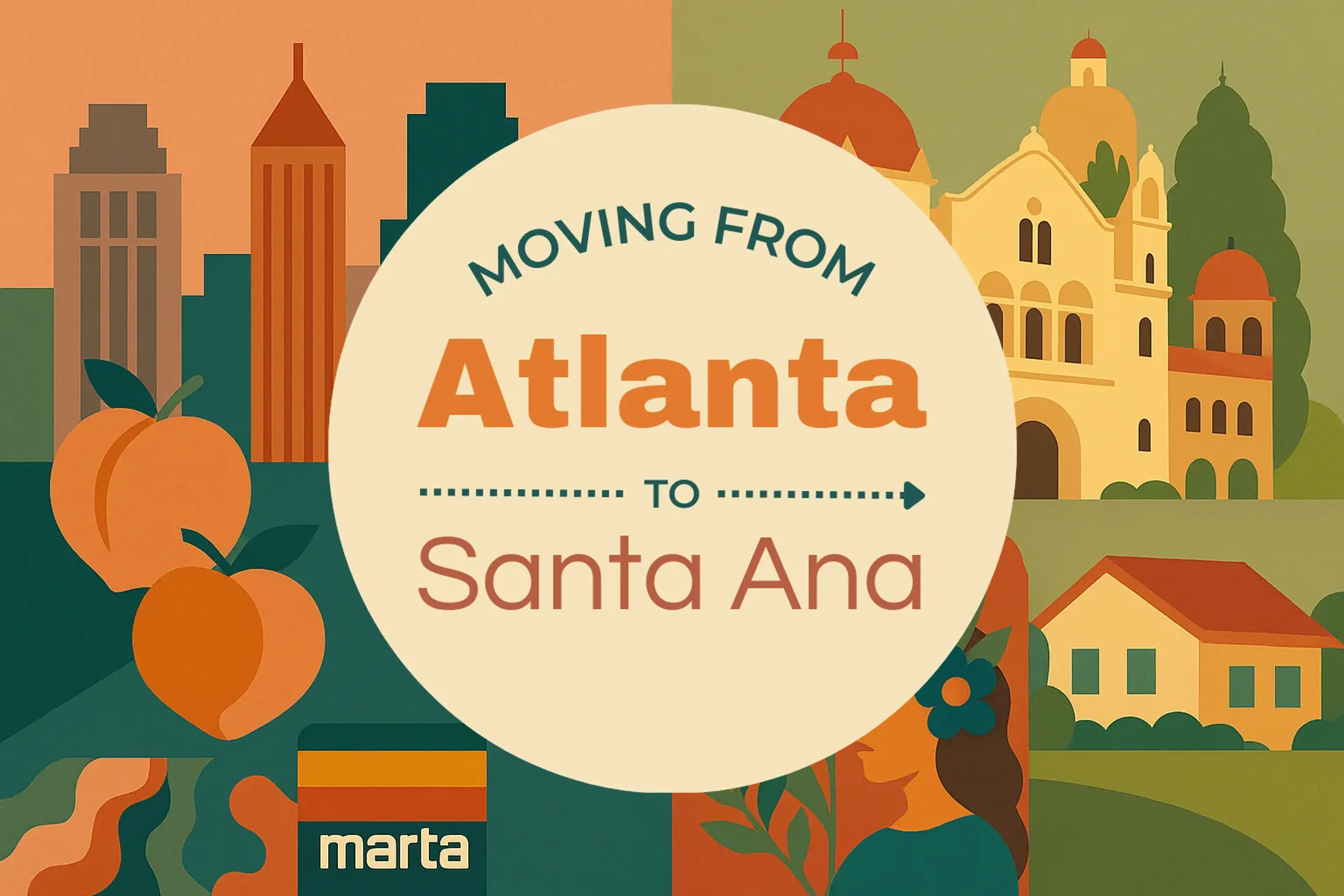 Side-by-side comparison of Atlanta to Santa Ana moving companies