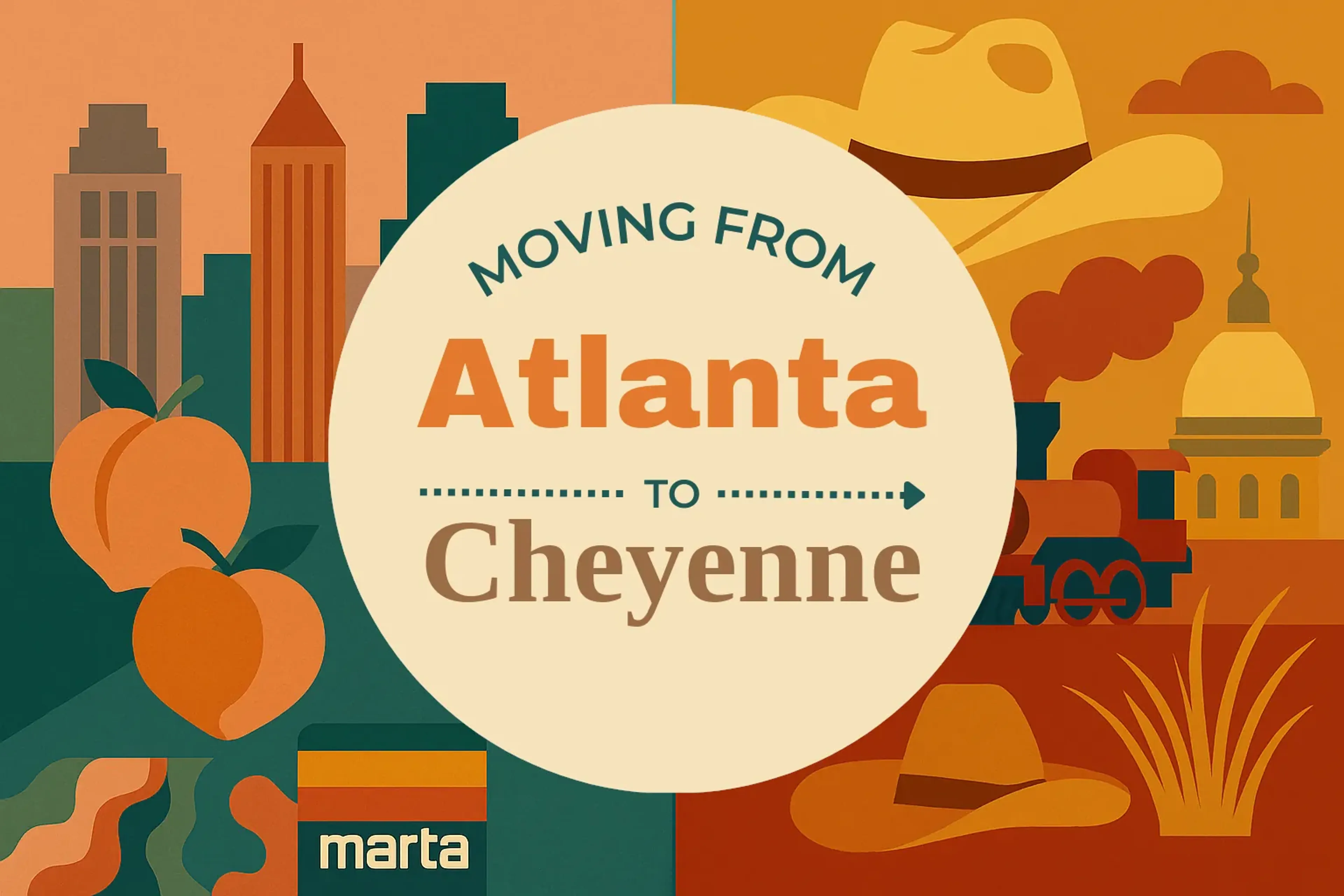 Side-by-side comparison of Atlanta to Cheyenne moving companies
