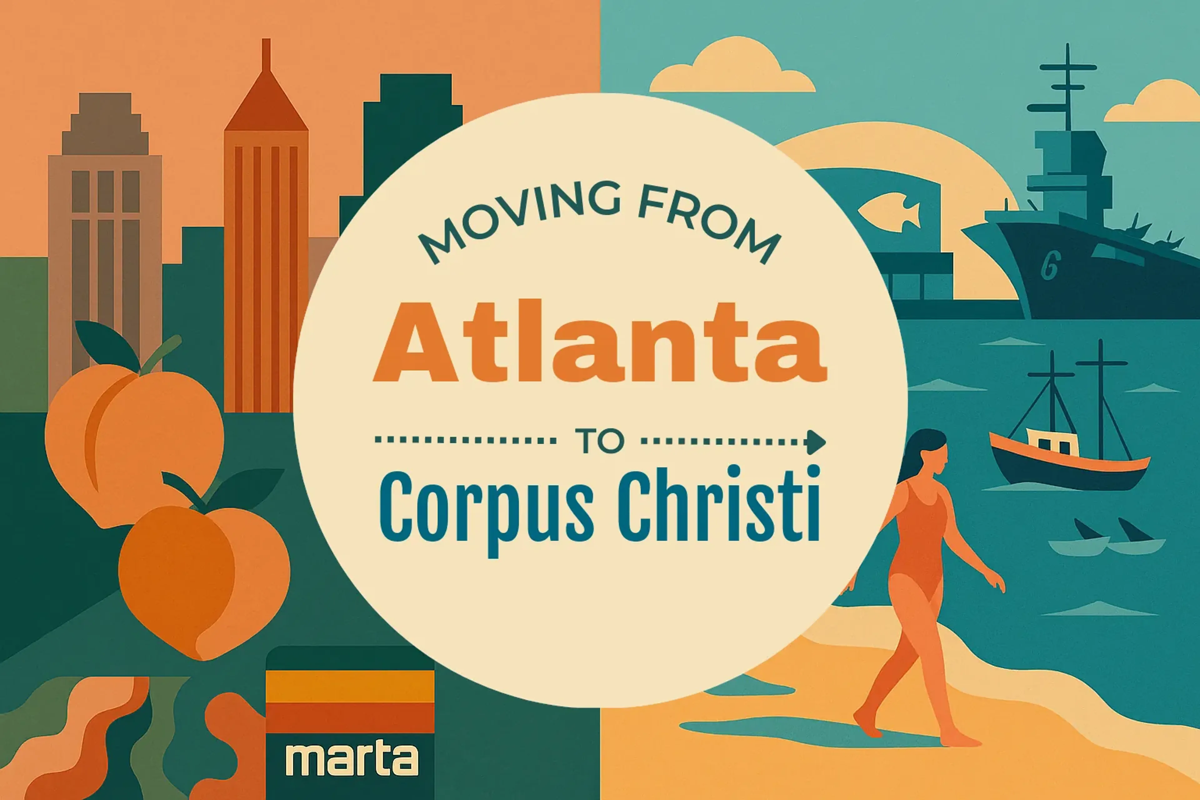 Side-by-side comparison of Atlanta to Corpus Christi moving companies