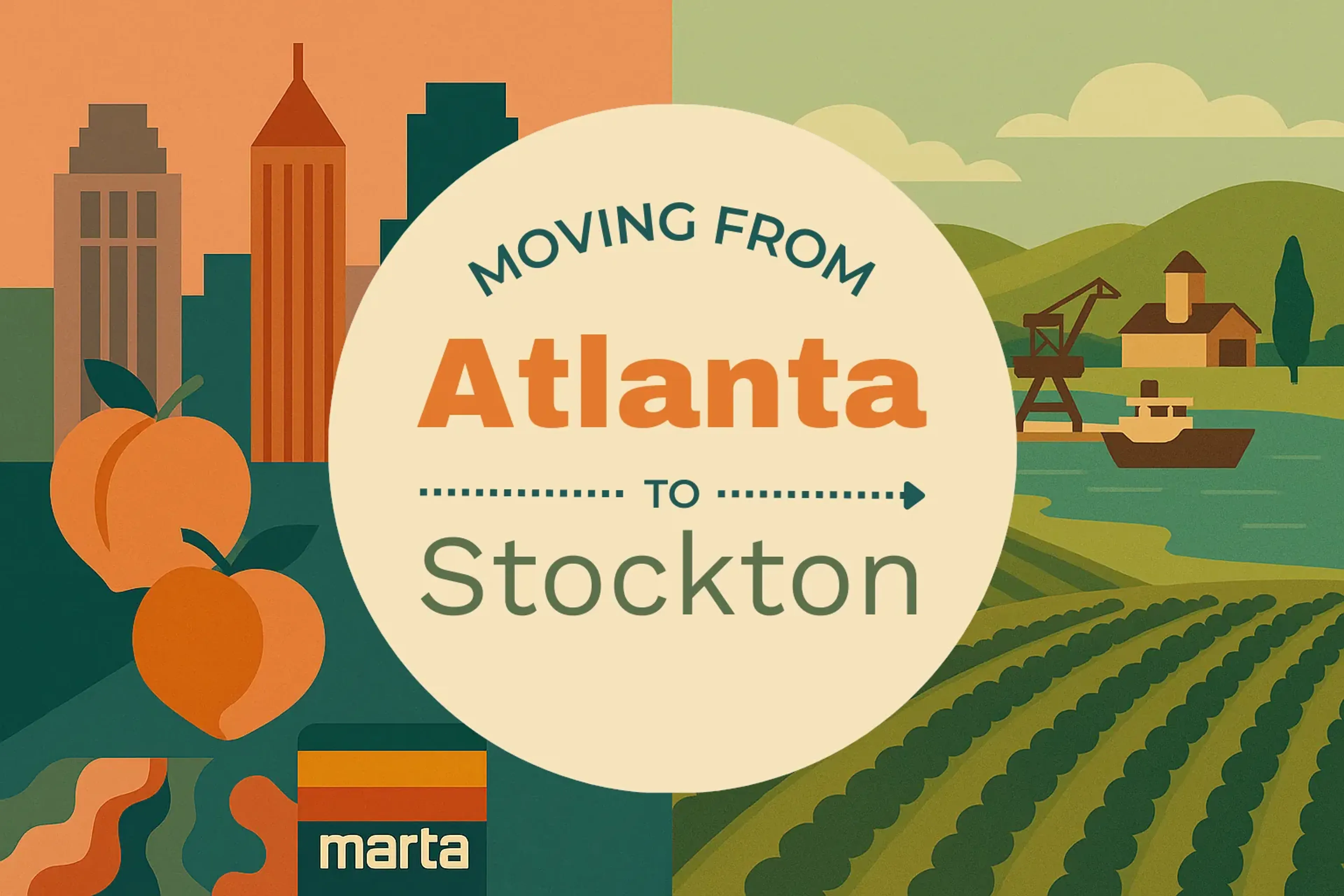 Side-by-side comparison of Atlanta to Stockton moving companies