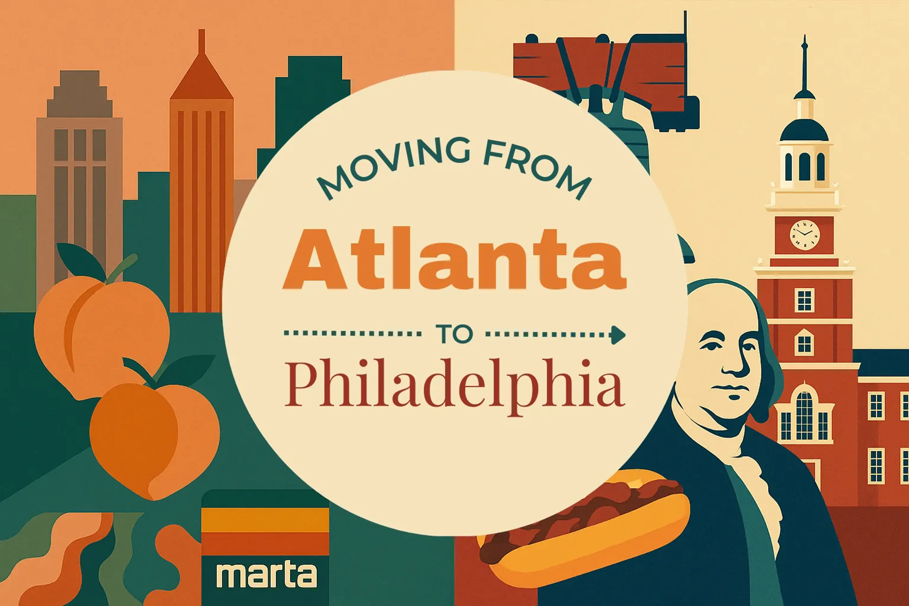 Side-by-side comparison of Atlanta to Philadelphia moving companies