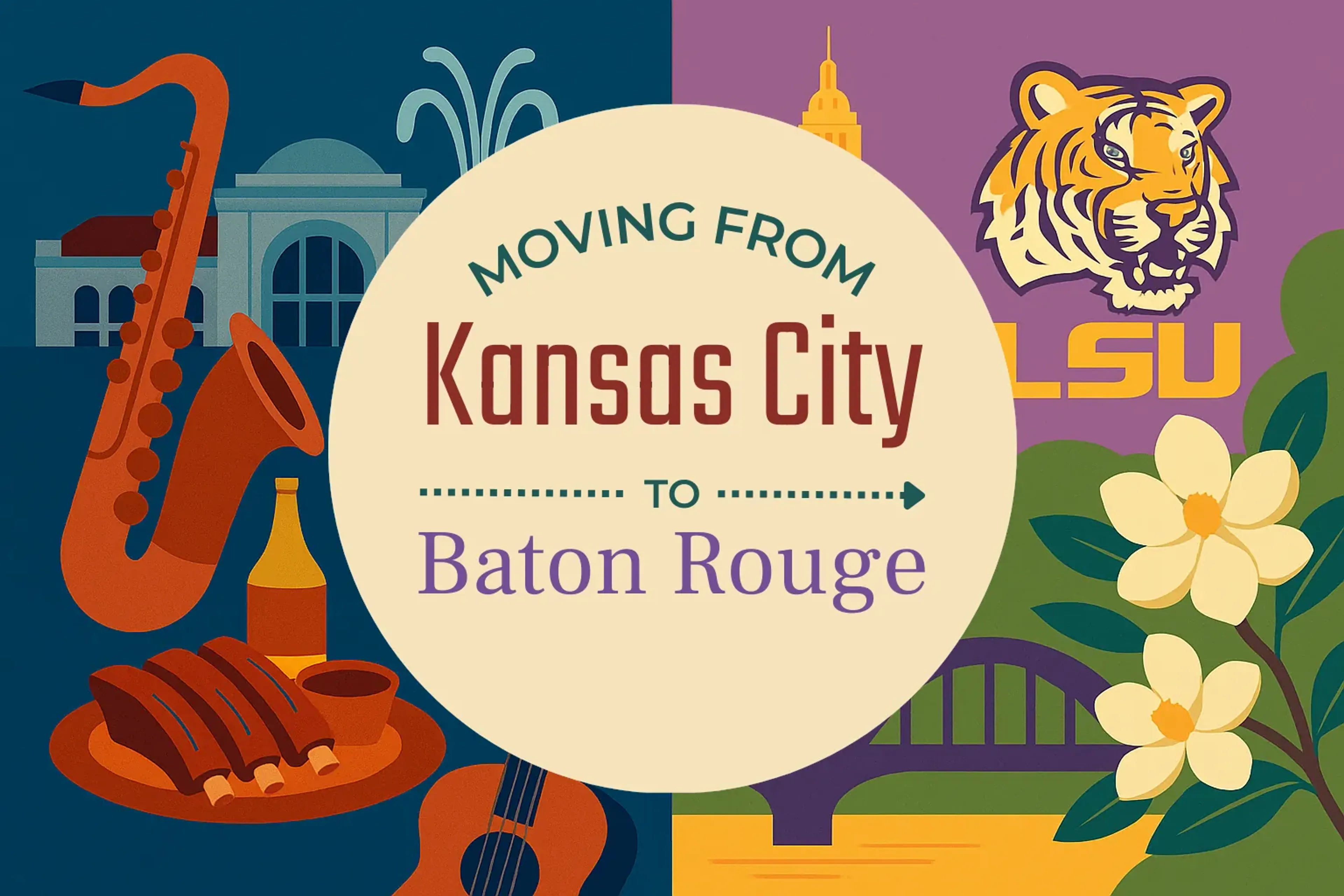 Side-by-side comparison of Kansas City to Baton Rouge moving companies