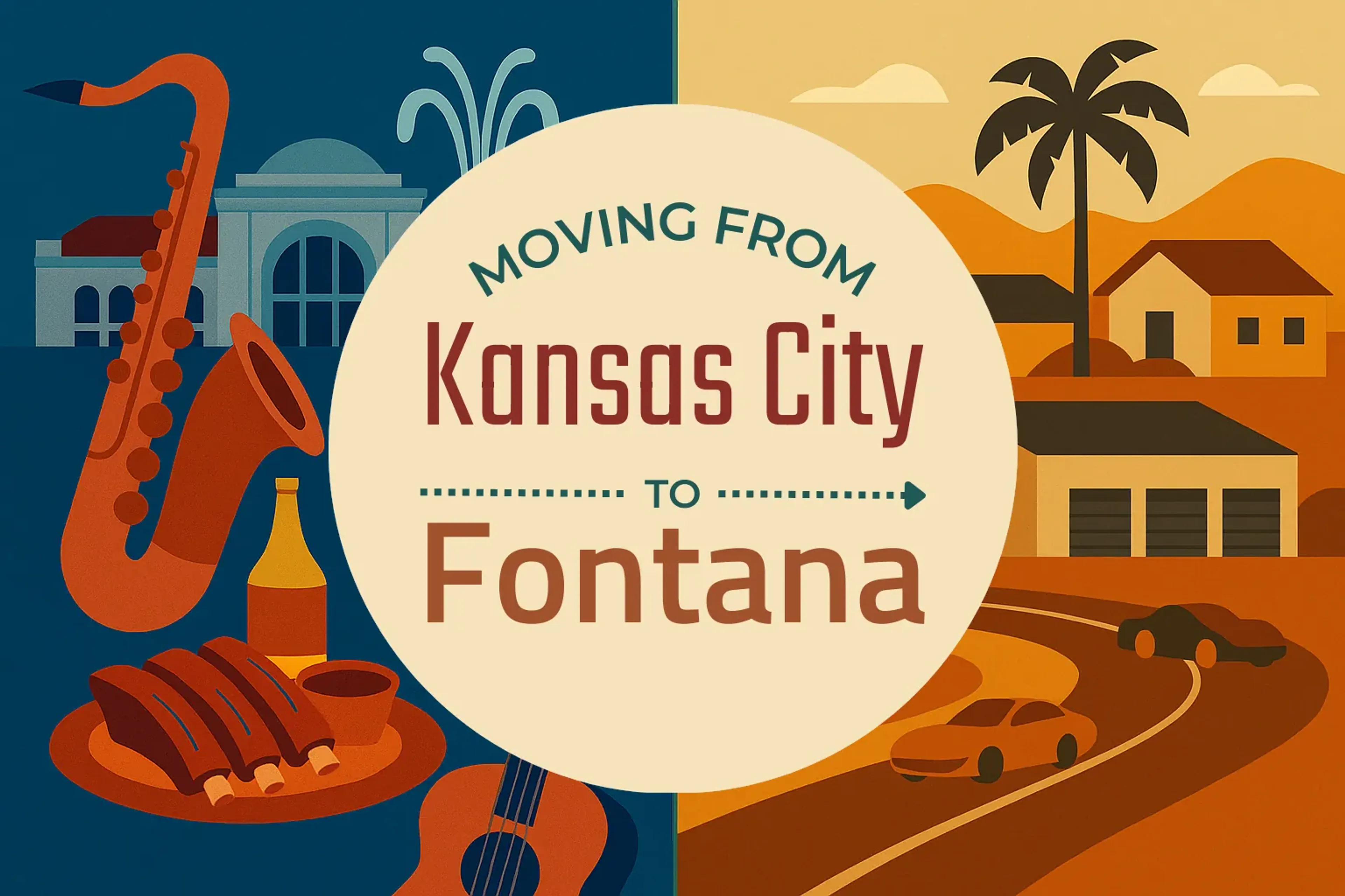 Side-by-side comparison of Kansas City to Fontana moving companies